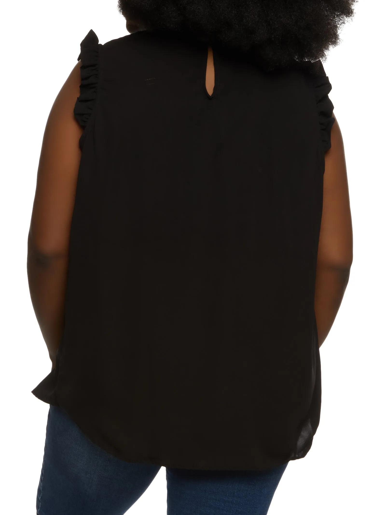 Plus Size Sleeveless Ruffled Smocked Blouse sold by Rainbow product image thumbnail 2