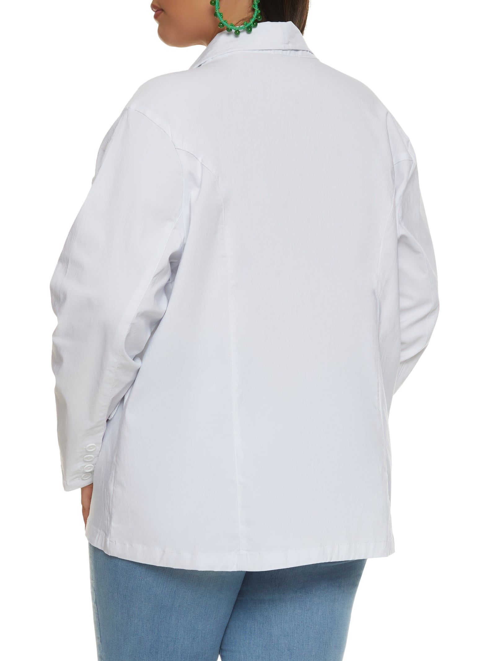 Plus Size Button Detail Open Front Blazer sold by Rainbow product image thumbnail 2