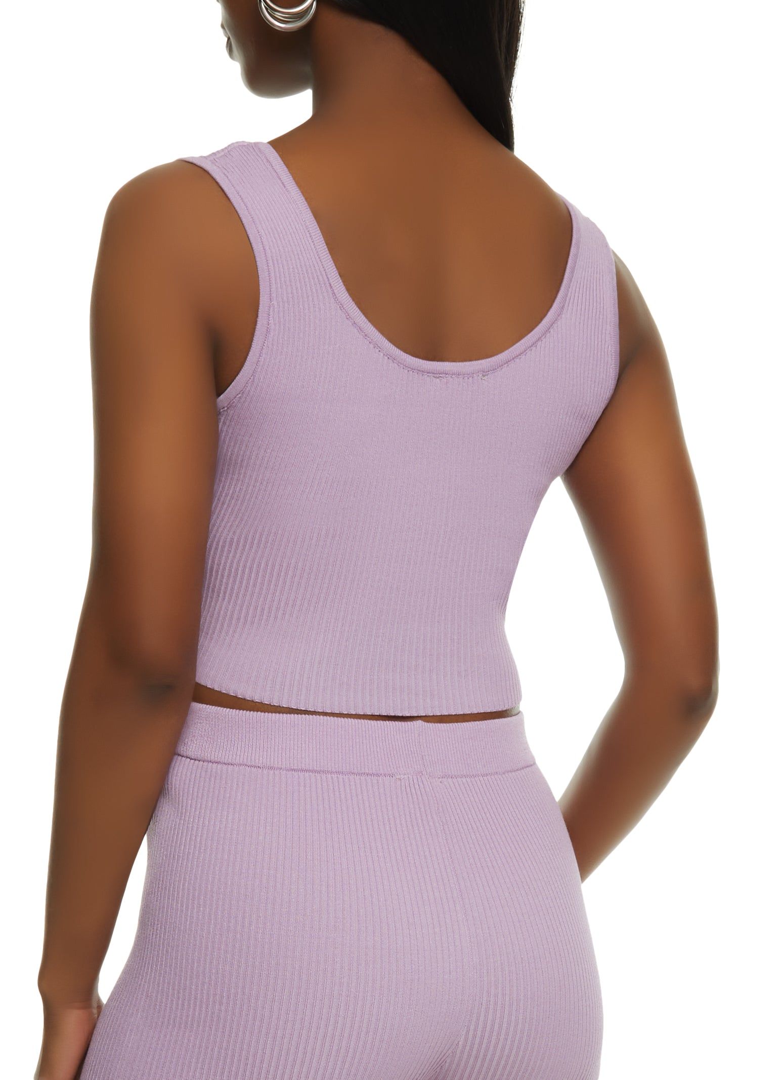 Ribbed Snap Button Detail Tie Front Tank Top sold by Rainbow product image thumbnail 2