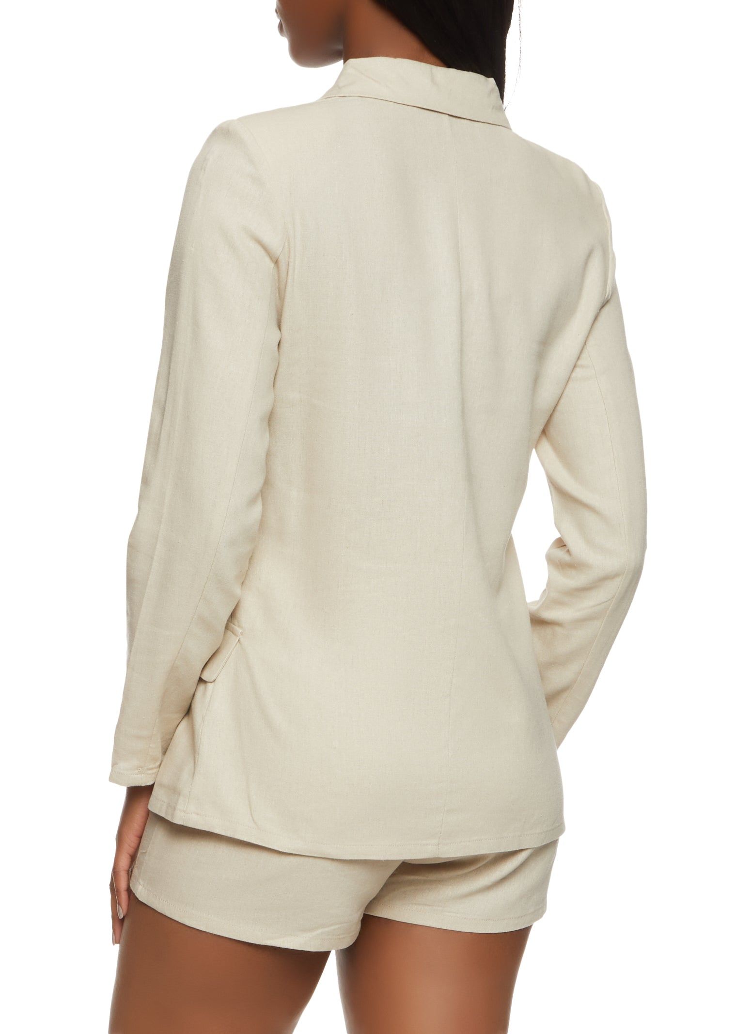 Linen Double Breasted Button Front Blazer sold by Rainbow product image thumbnail 3