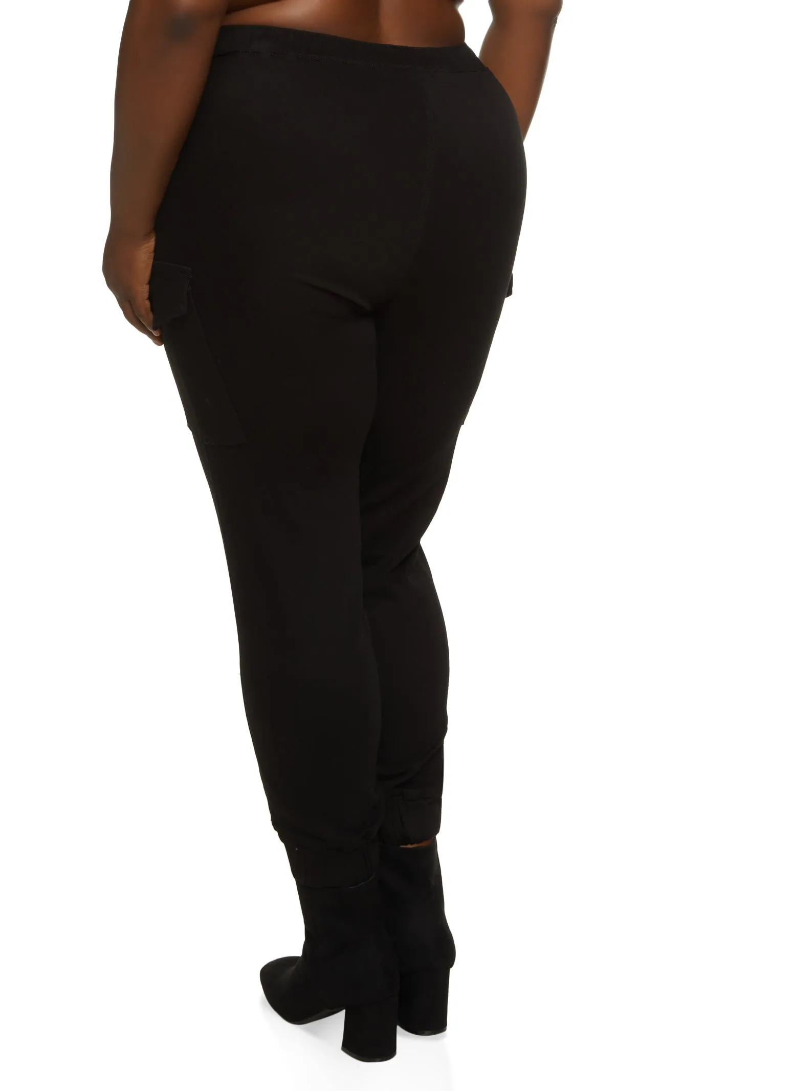 Plus Size Solid Cargo Pocket Joggers sold by Rainbow product image thumbnail 2