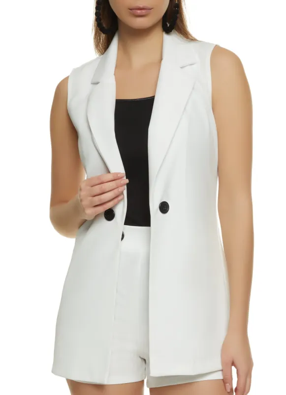 Solid Crepe Knit Blazer Vest sold by Rainbow
