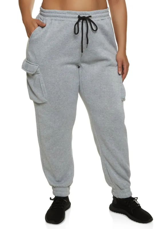 Plus Size Drawstring Cargo Pocket Joggers sold by Rainbow