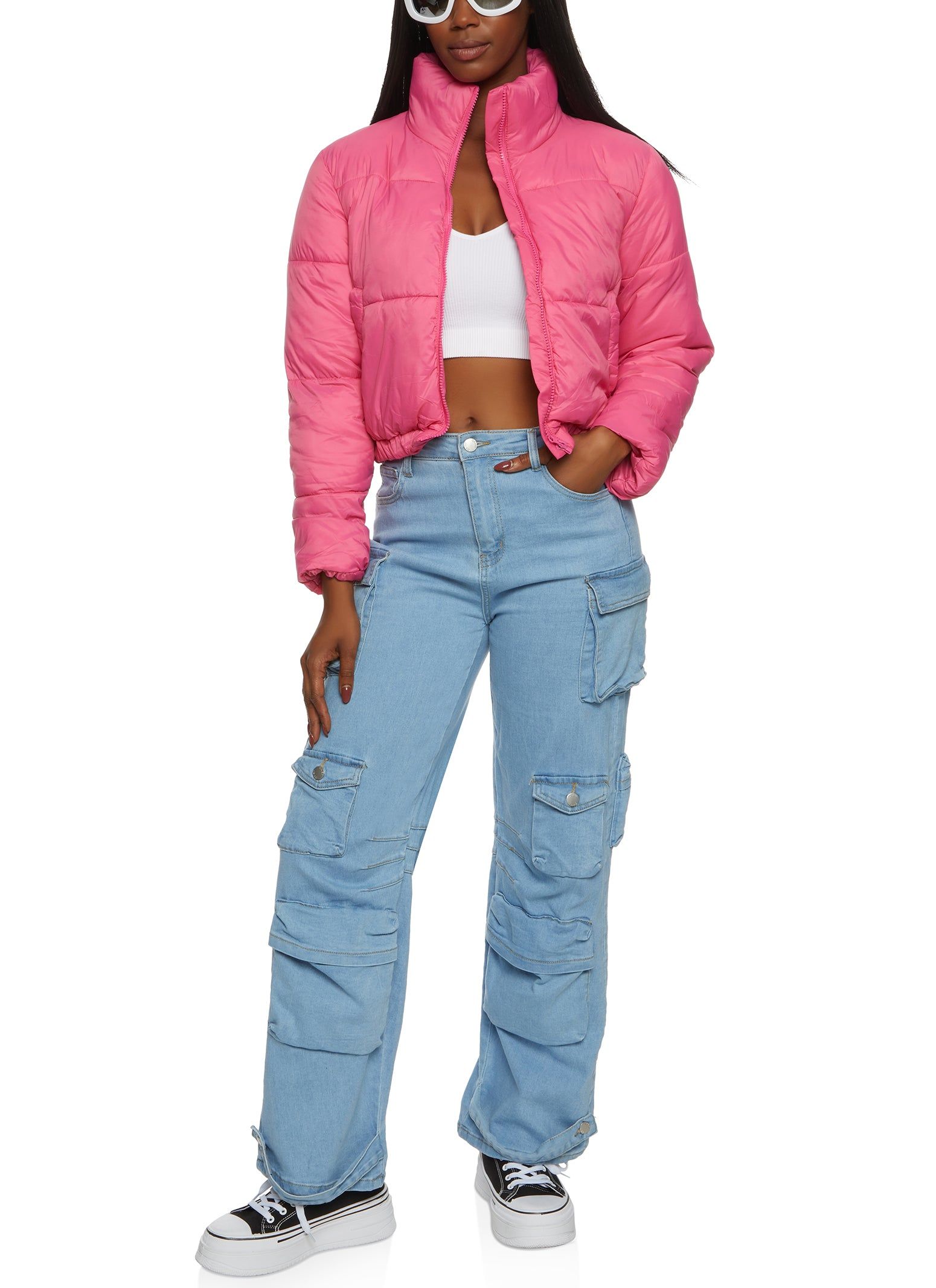Nylon Cropped Puffer Jacket sold by Rainbow product image thumbnail 2