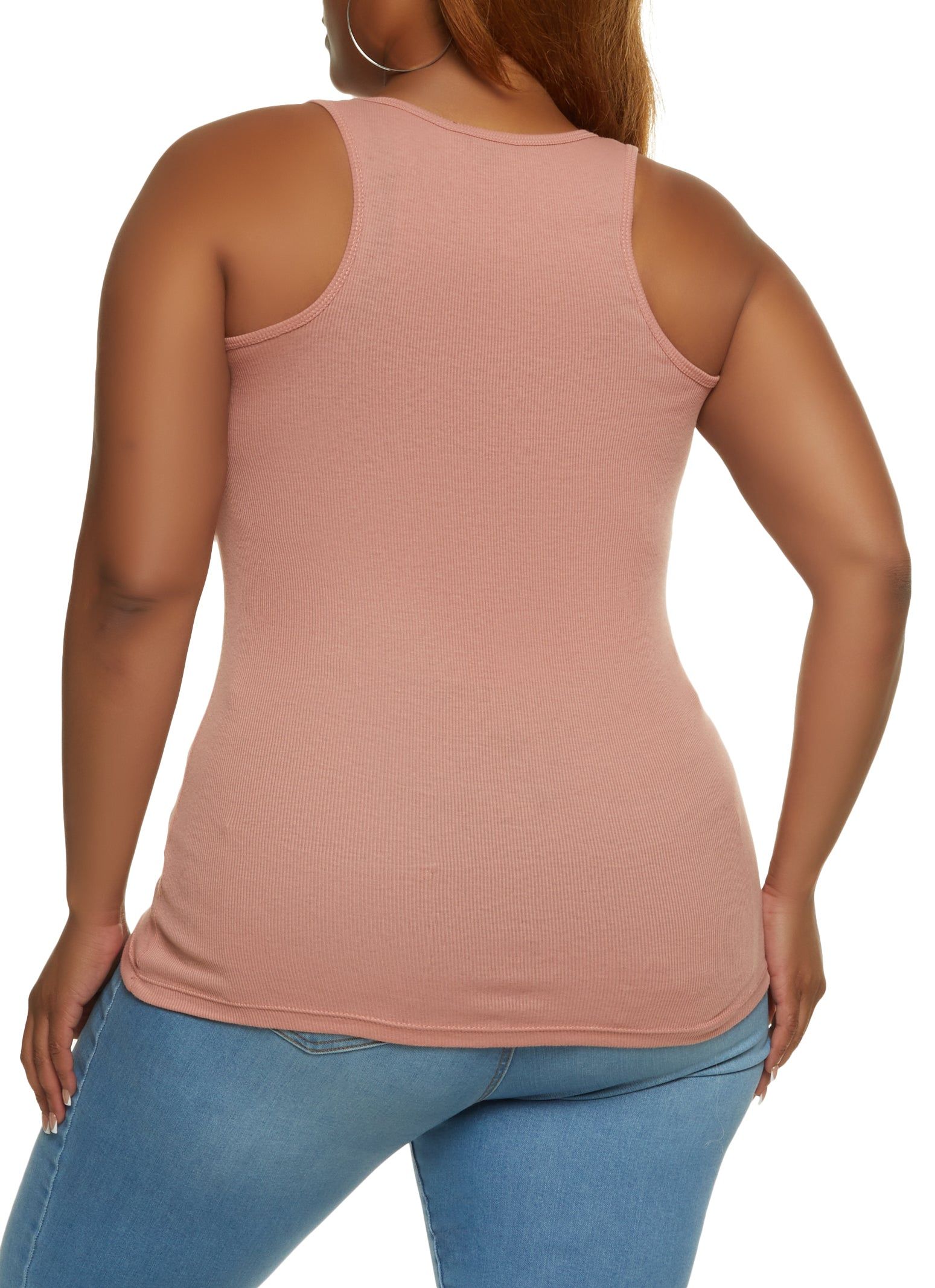 Plus Size Ribbed Knit Racerback Tank Top sold by Rainbow product image thumbnail 2