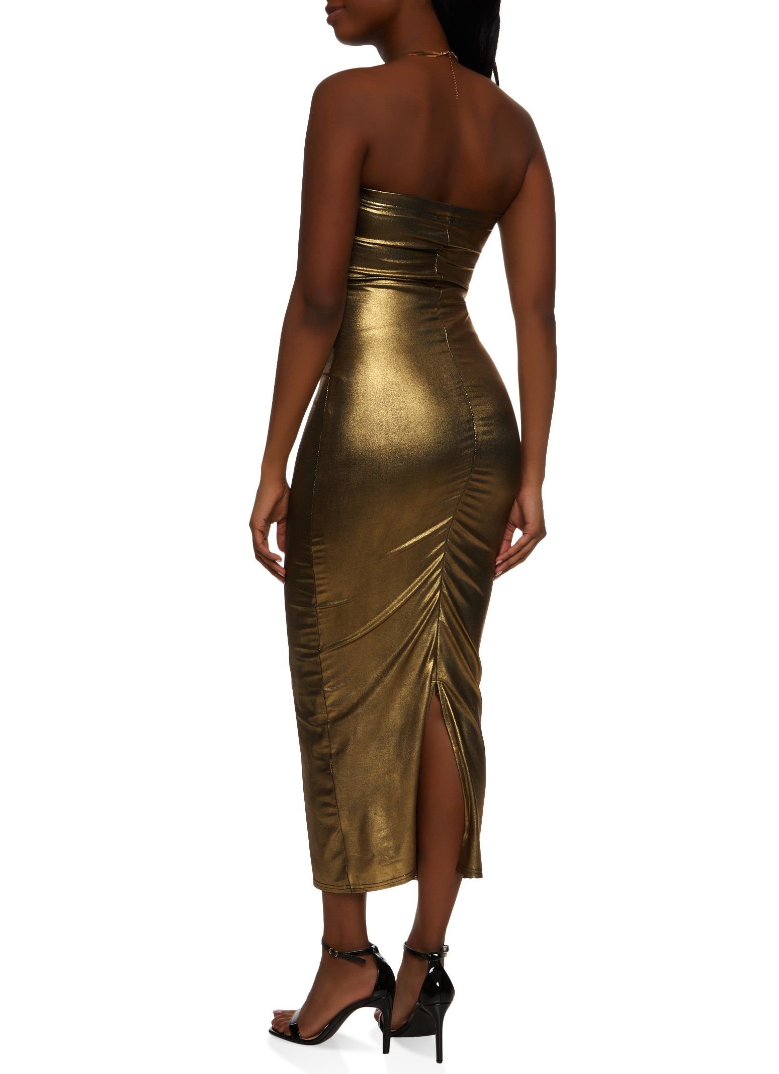 Metallic Strapless Ruched Dress sold by Rainbow product image thumbnail 3
