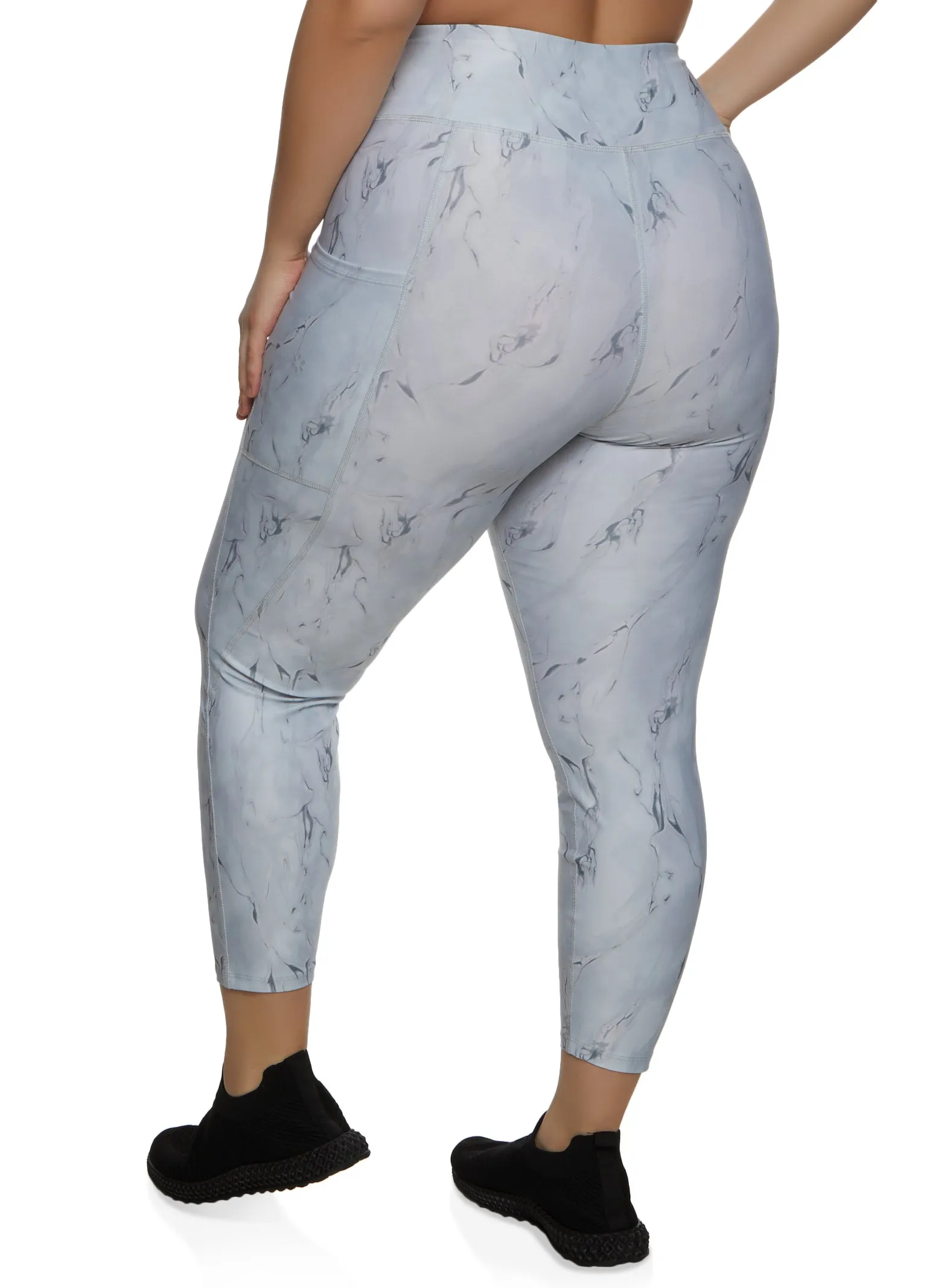 Plus Size Marble Print Pocket Leggings sold by Rainbow product image thumbnail 2