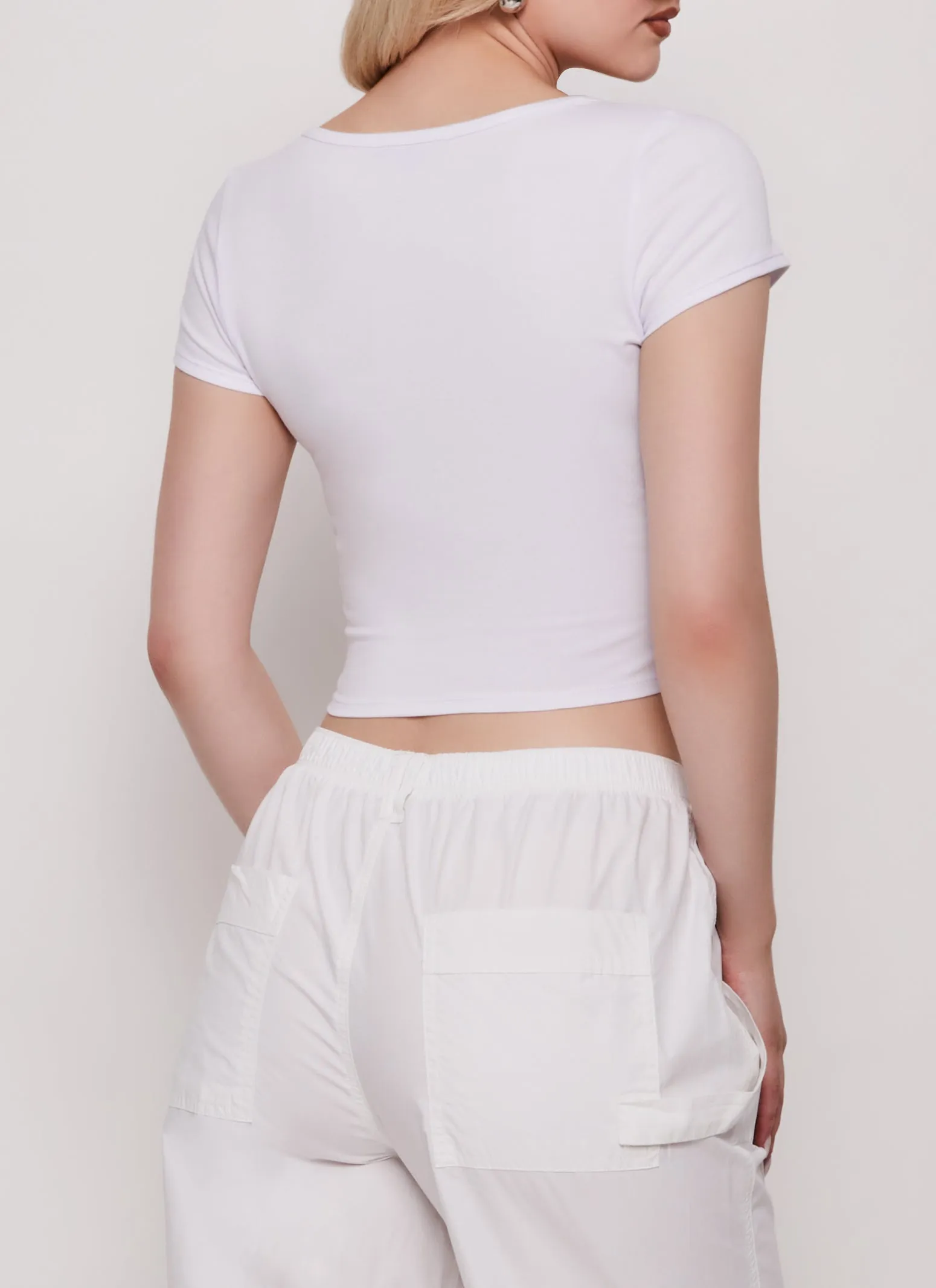 Zip Front Cropped T Shirt sold by Rainbow product image thumbnail 3