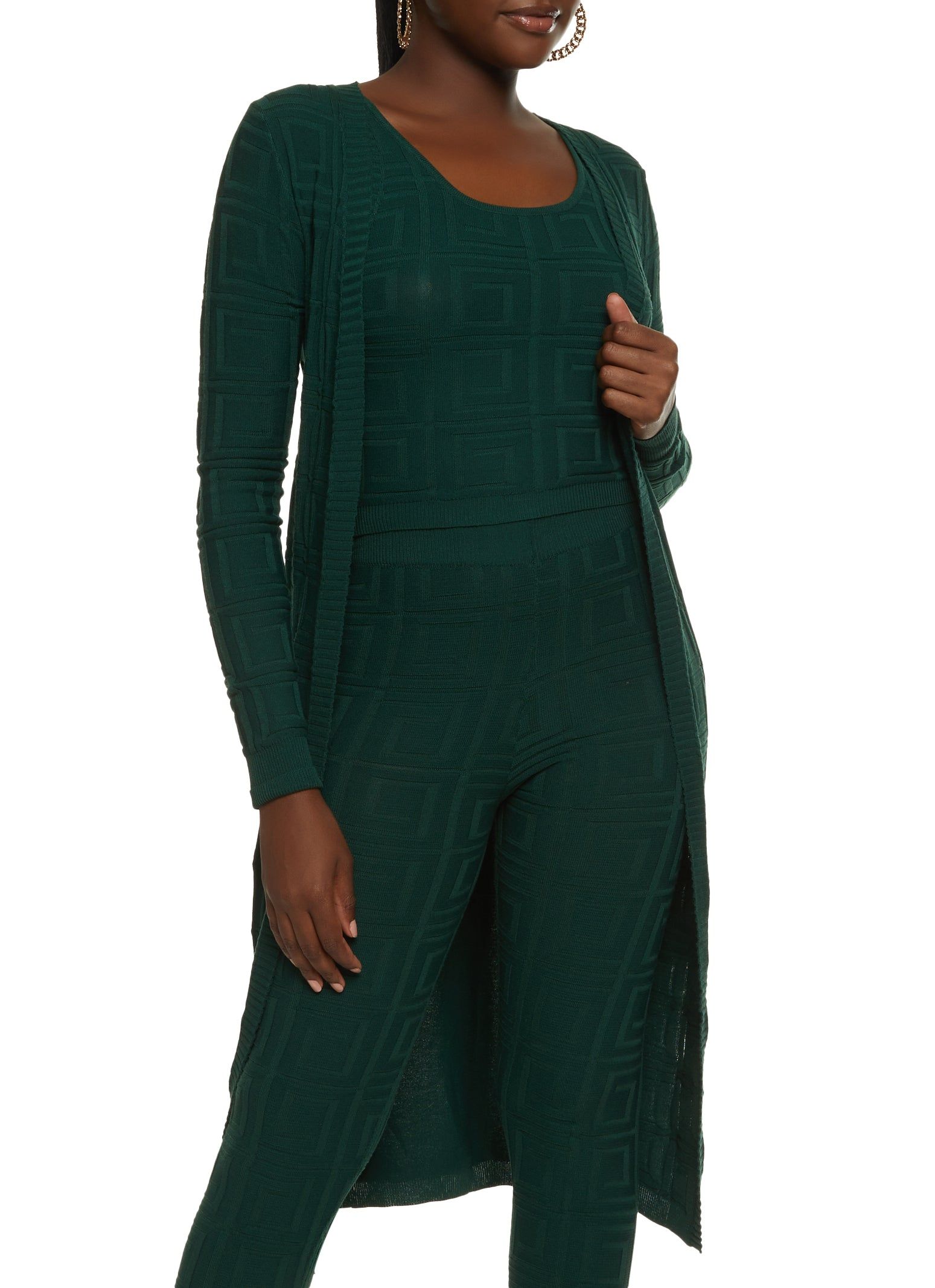 Textured Knit Greek Key Duster sold by Rainbow