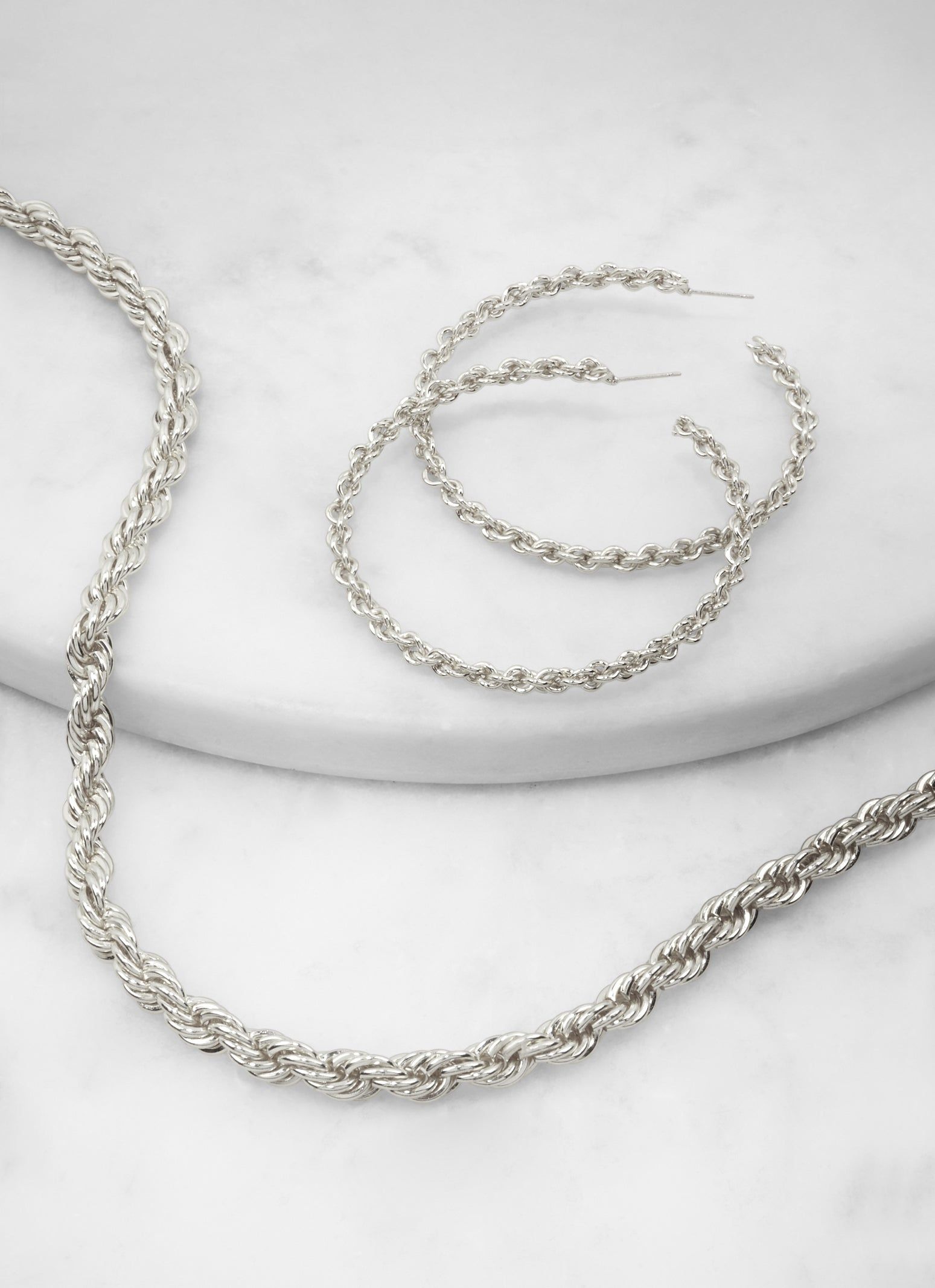 Rope Necklace and Hoop Earrings sold by Rainbow product image thumbnail 2