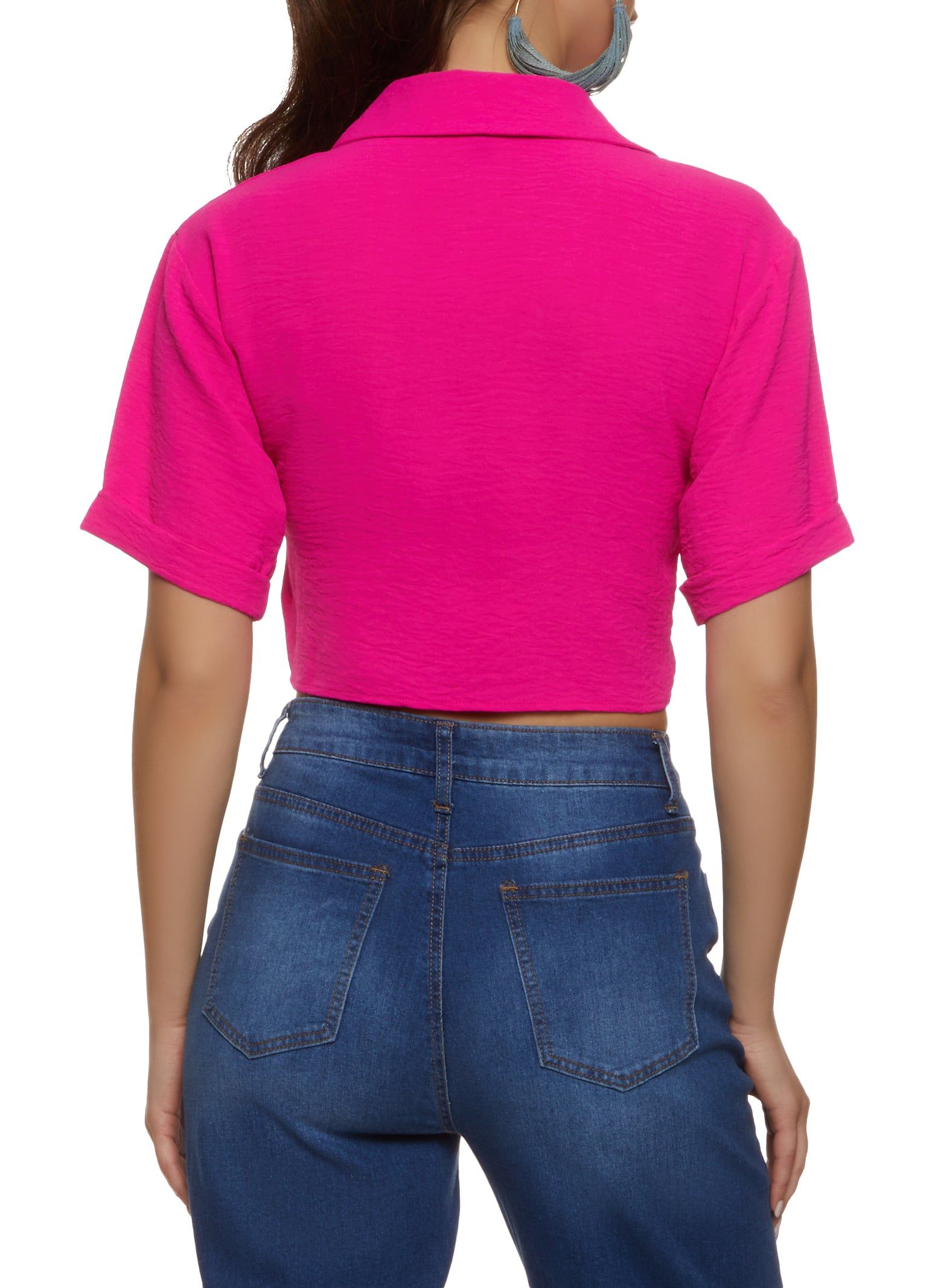Twist Front Flap Pocket Crop Top sold by Rainbow product image thumbnail 2