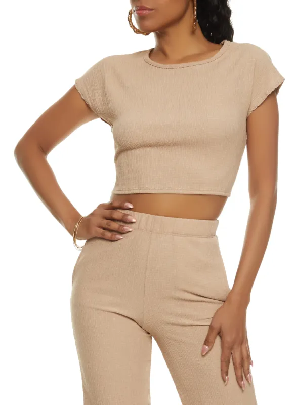 Textured Crop Top sold by Rainbow