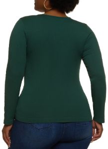 Plus Size Solid Seamless Long Sleeve Top sold by Rainbow