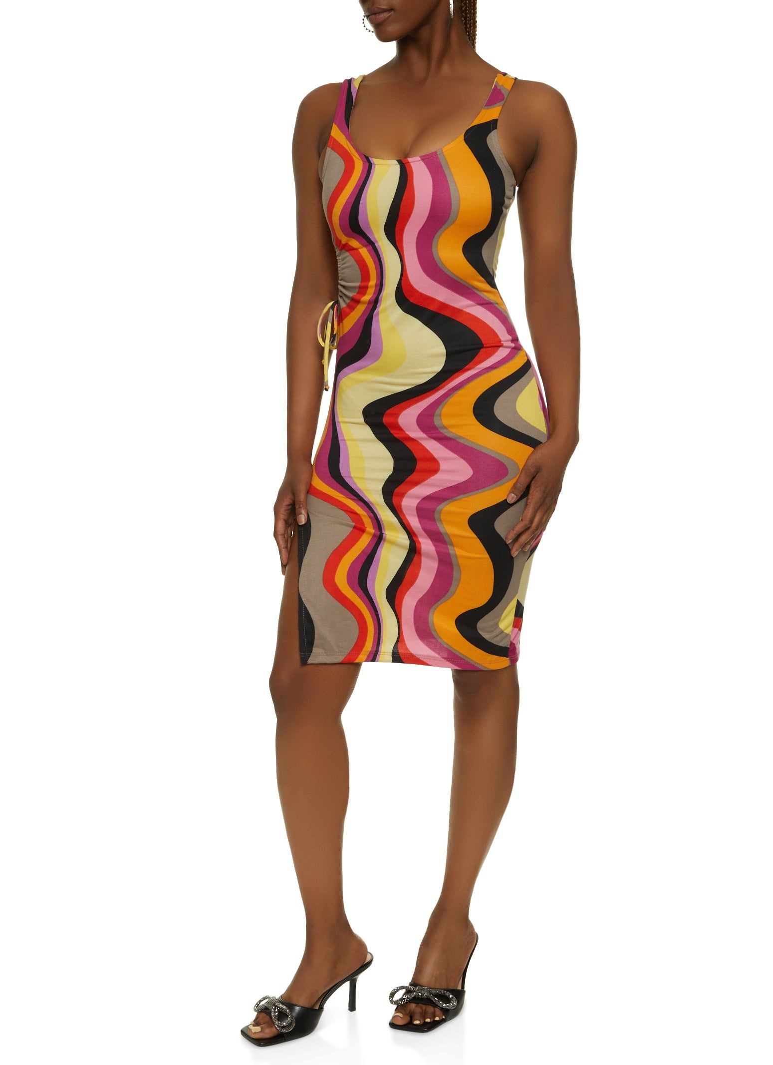 Psychedelic Print Drawstring Cut Out Dress sold by Rainbow product image thumbnail 2