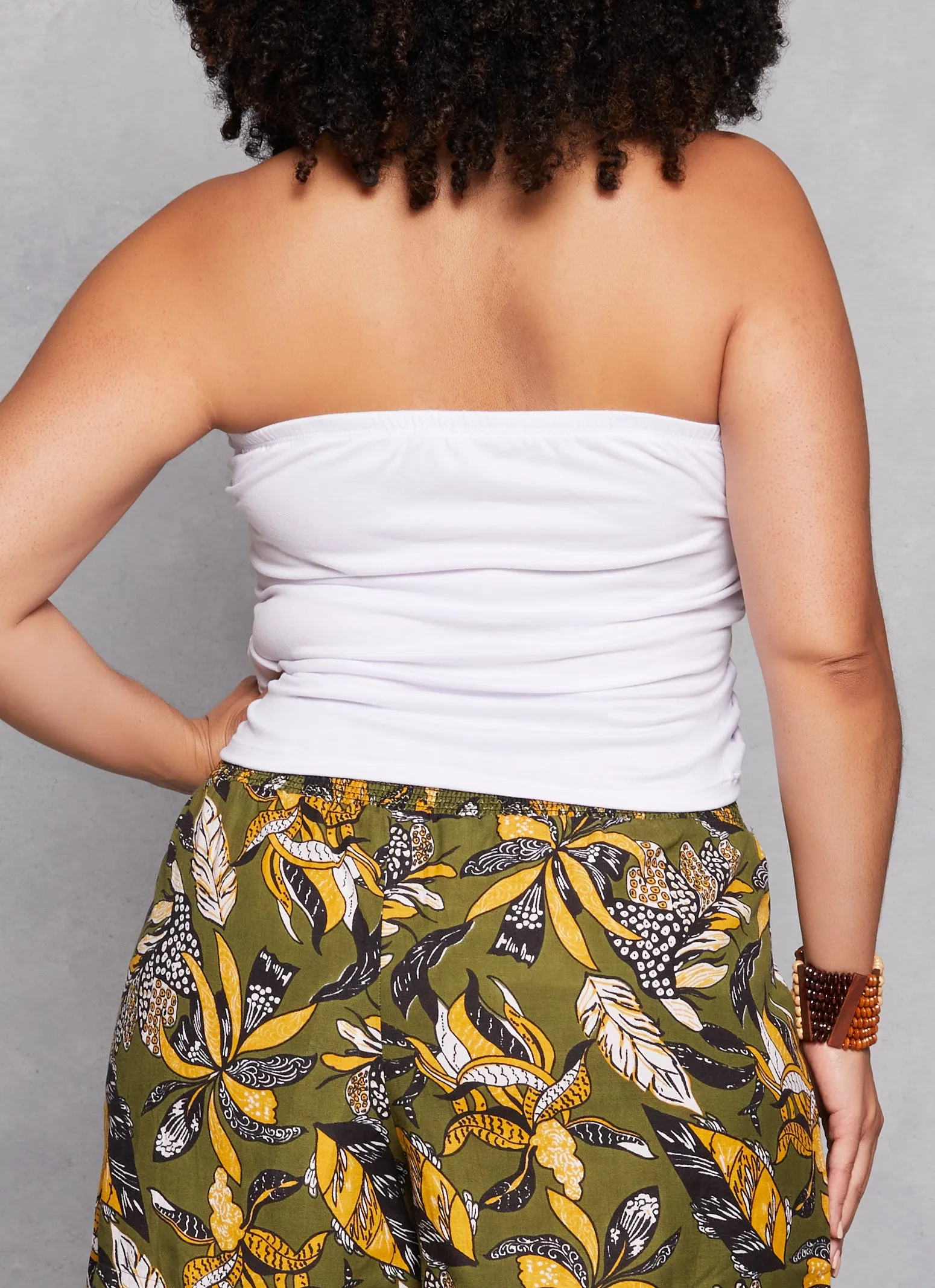 Plus Size Ruched Drawstring Halter Top sold by Rainbow product image thumbnail 3