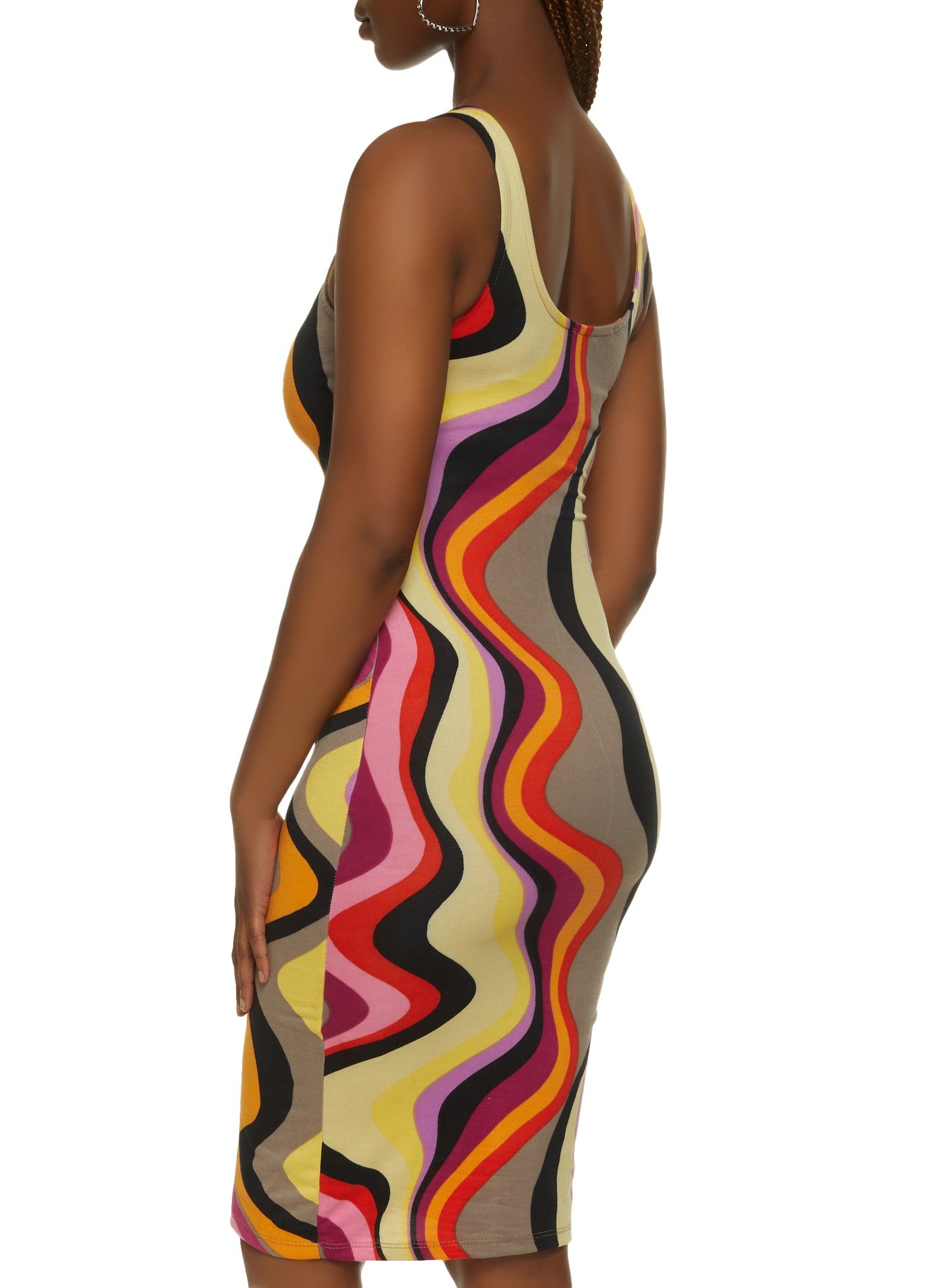 Psychedelic Print Drawstring Cut Out Dress sold by Rainbow product image thumbnail 3