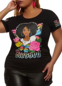Plus Size Blessed Graphic Tee sold by Rainbow