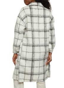 Plaid Brushed Knit Long Shacket sold by Rainbow
