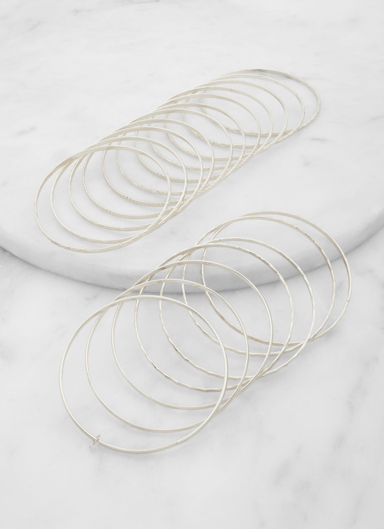 Plus Size Cubic Zirconia Textured Metallic Bangles sold by Rainbow product image thumbnail 2