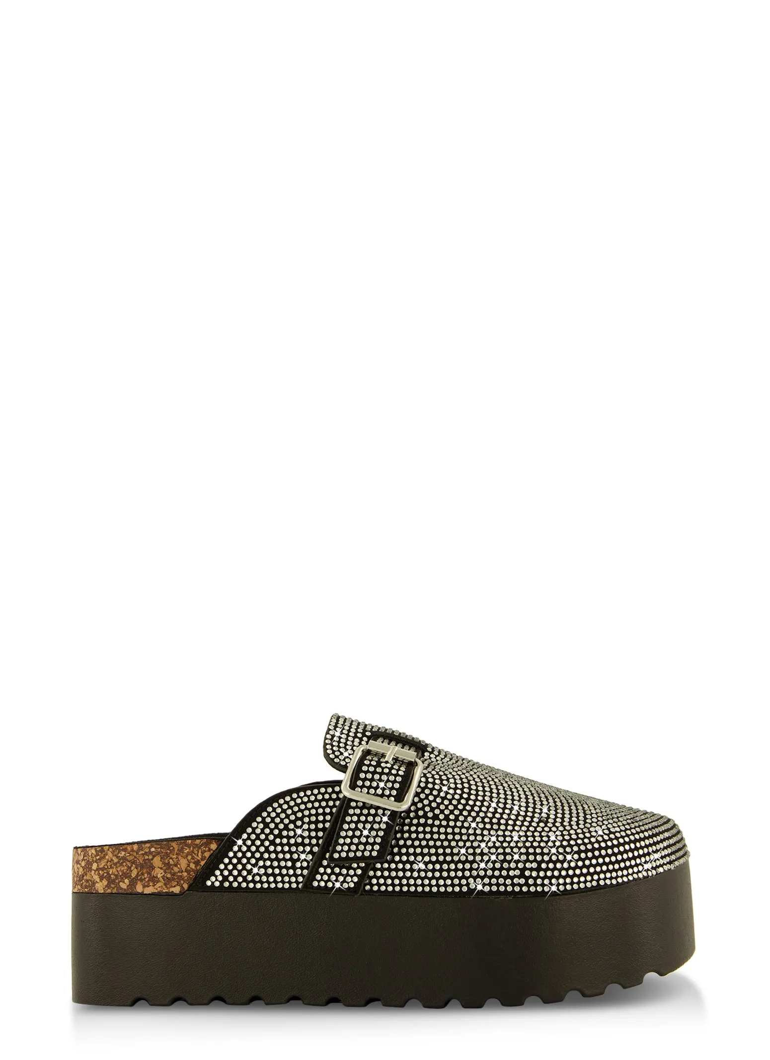 Round Toe Rhinestone Buckle Platform Clogs sold by Rainbow product image thumbnail 2