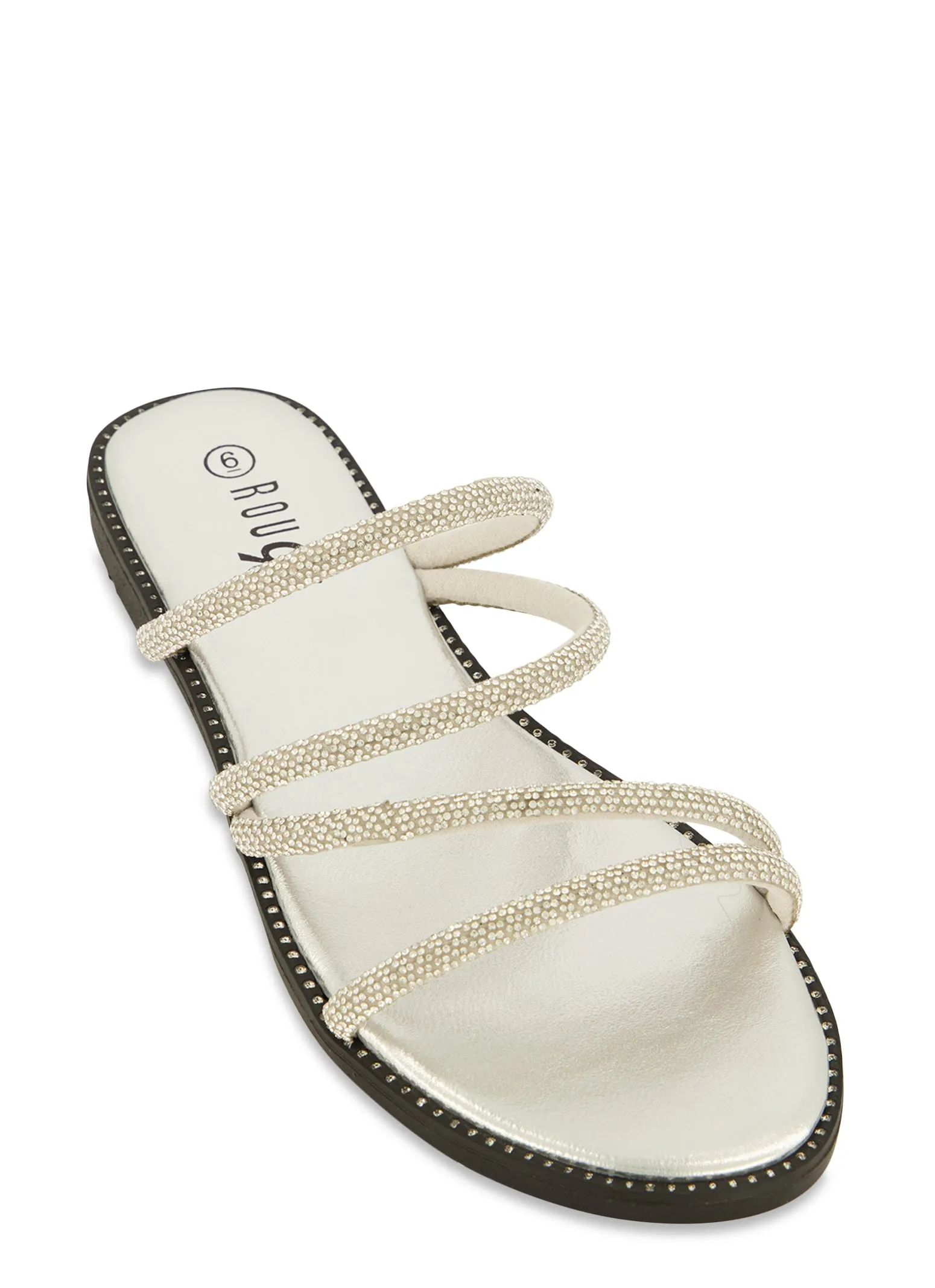 Open Toe Strappy Rhinestone Slide Sandals sold by Rainbow