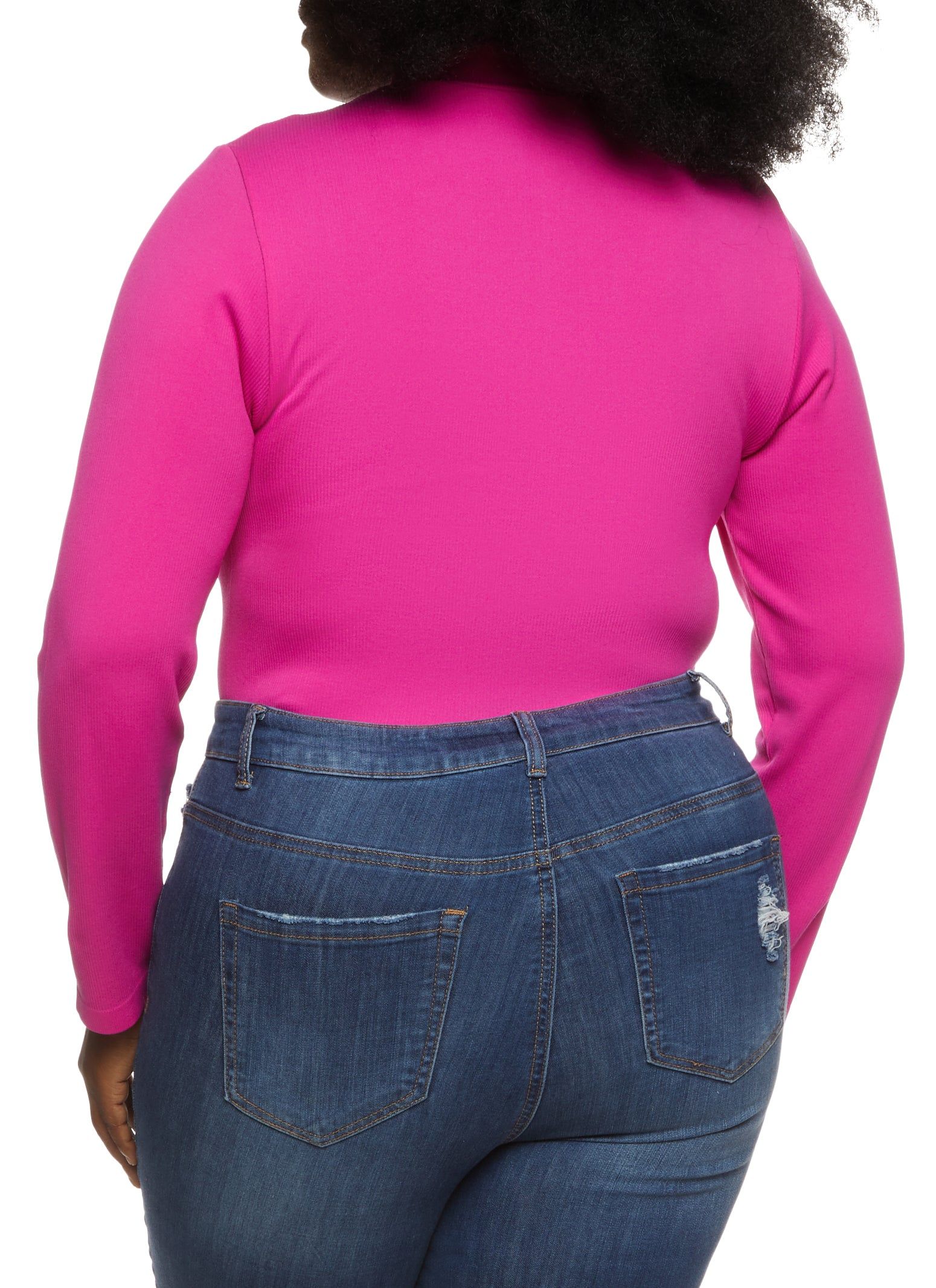 Plus Size Long Sleeve Mock Neck Bodysuit sold by Rainbow product image thumbnail 3