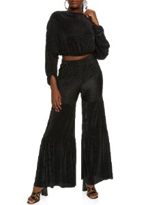 Plisse Ruched Sleeve Crop Top sold by Rainbow