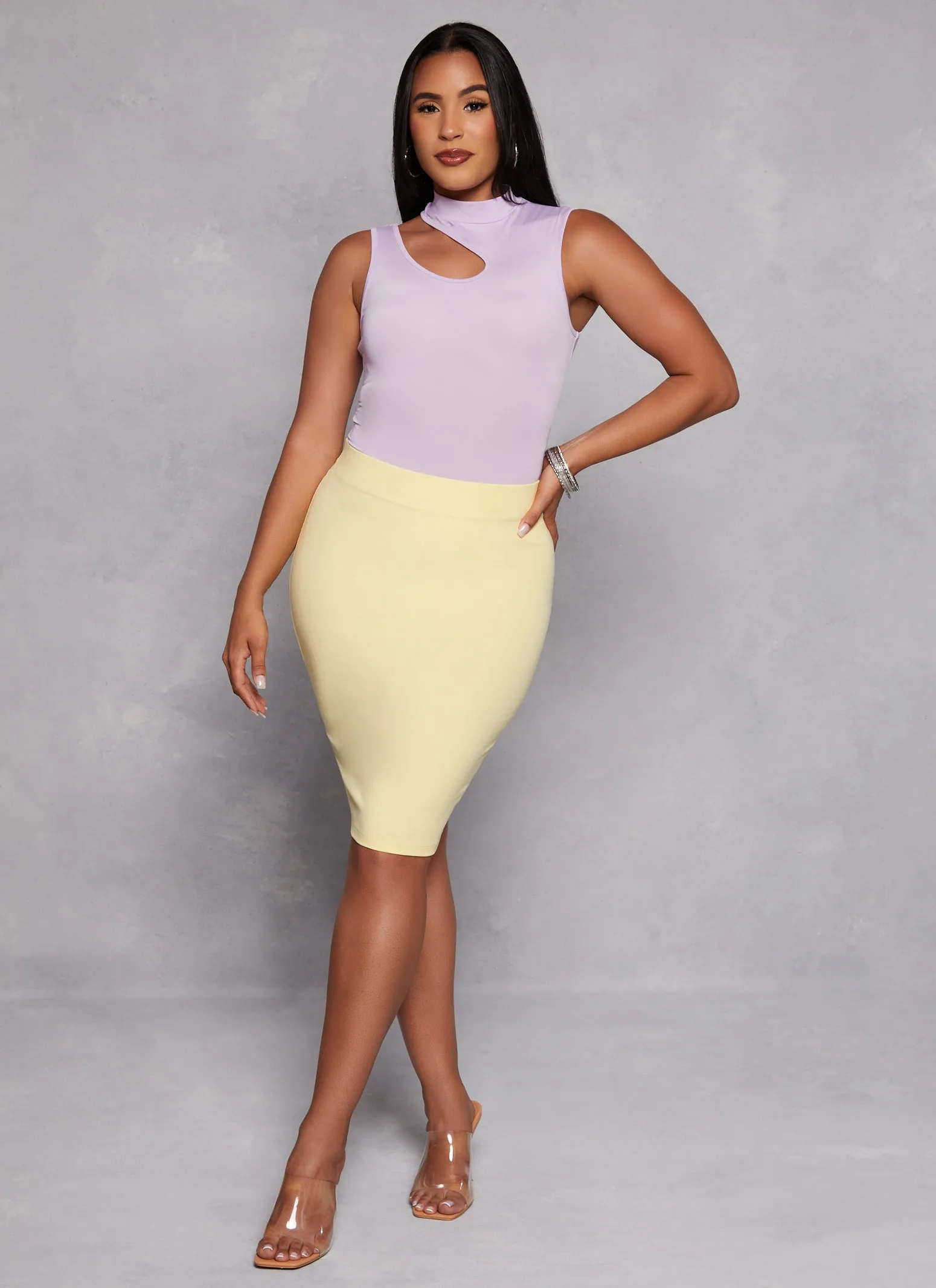 Daisy Asymmetrical Keyhole Tank Bodysuit sold by Rainbow product image thumbnail 2
