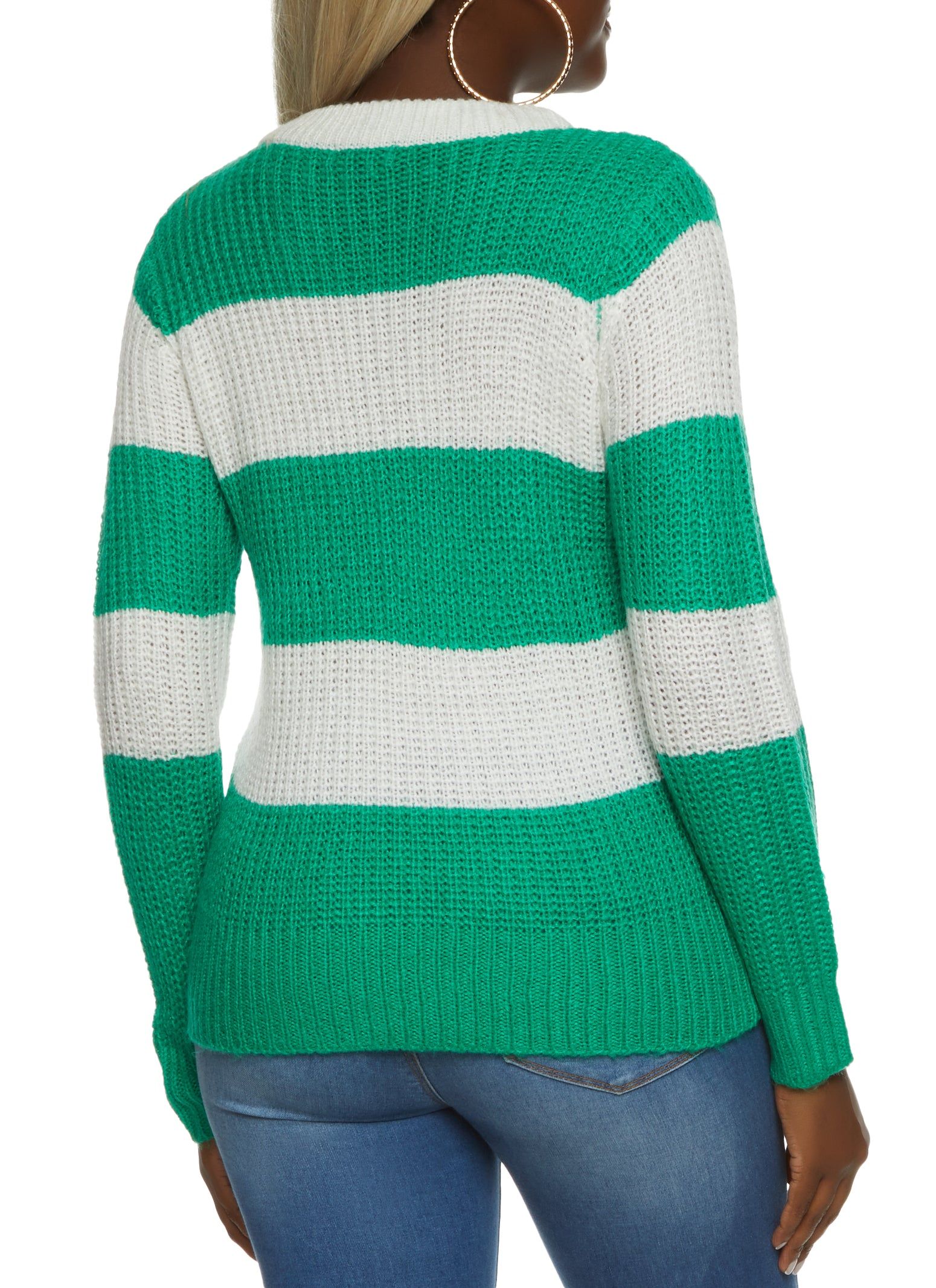 Striped Long Sleeve Pullover Sweater sold by Rainbow product image thumbnail 2