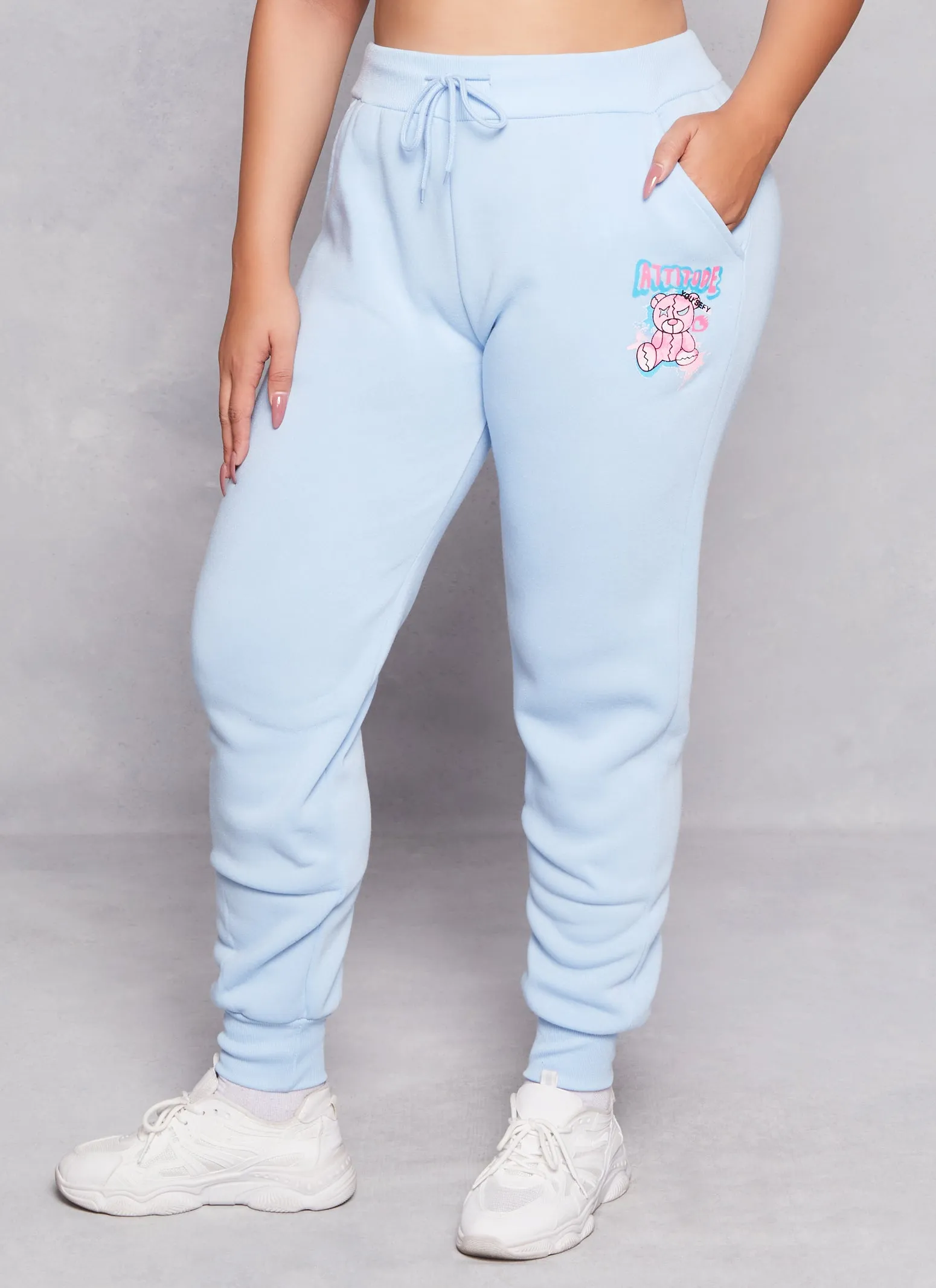 Plus Size Attitude Bear Graphic Joggers sold by Rainbow product image thumbnail 2