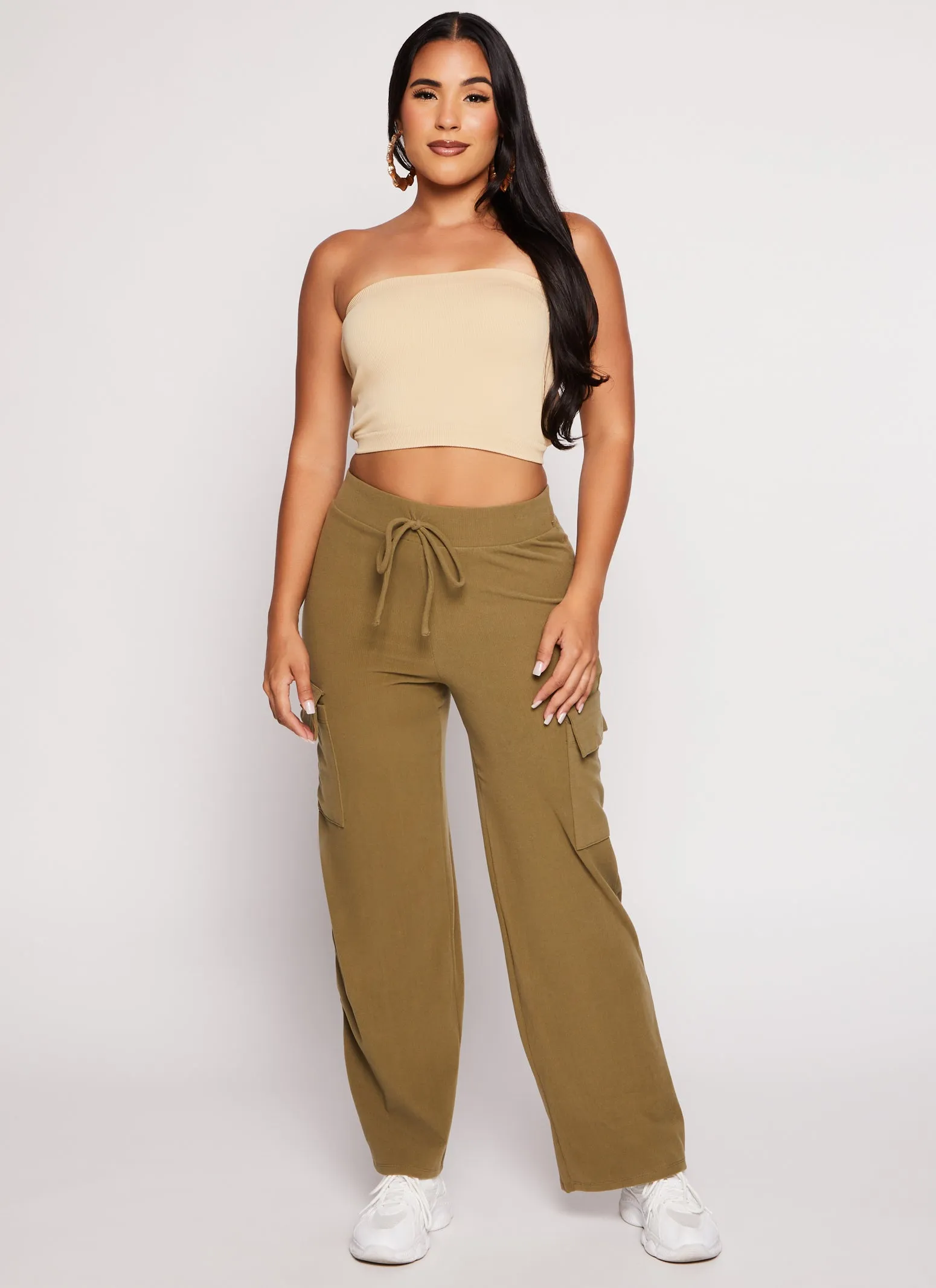 Cargo Pocket Wide Leg Sweatpants sold by Rainbow