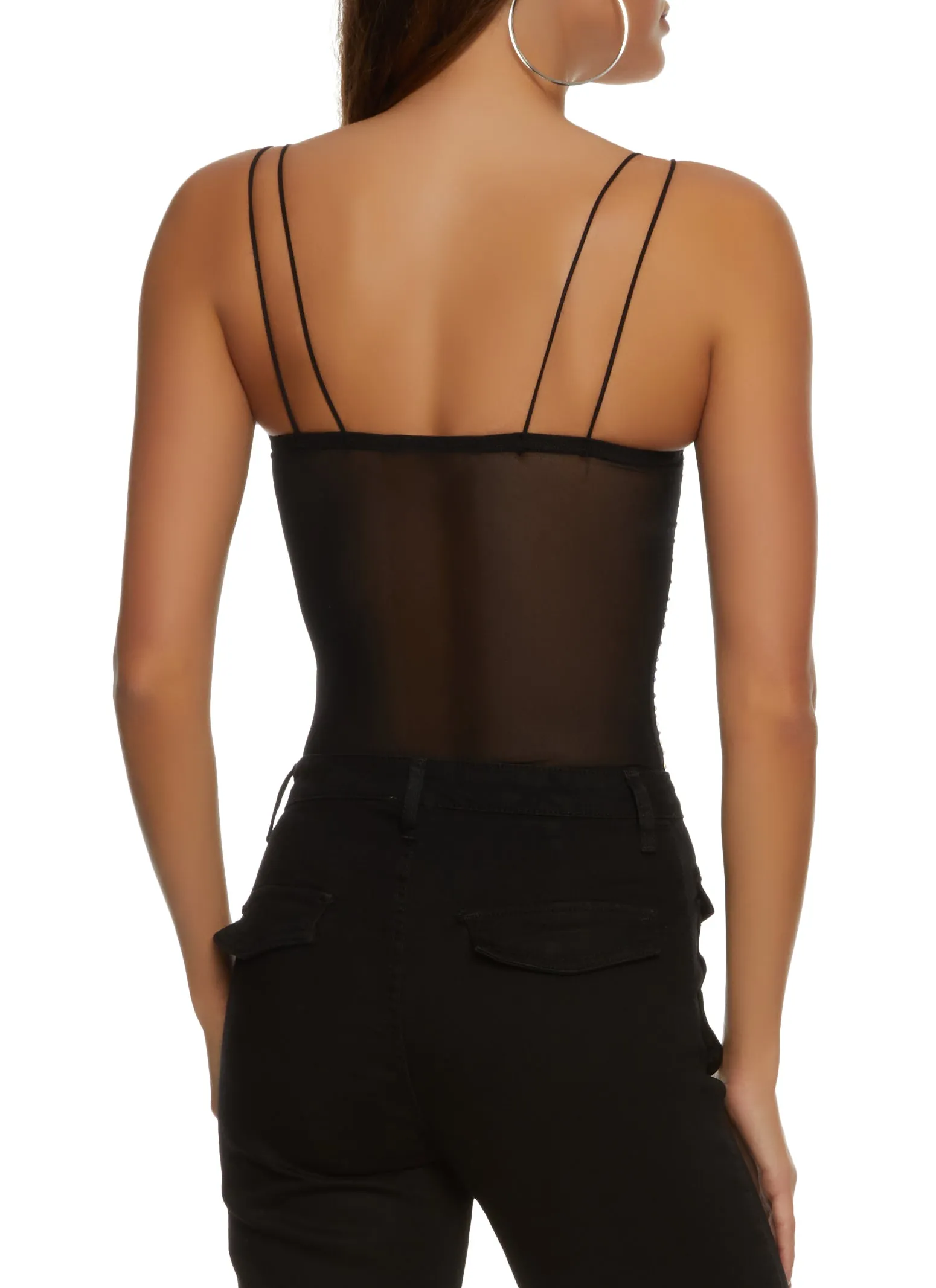 Rhinestone Studded Strappy Bustier Bodysuit sold by Rainbow product image thumbnail 3