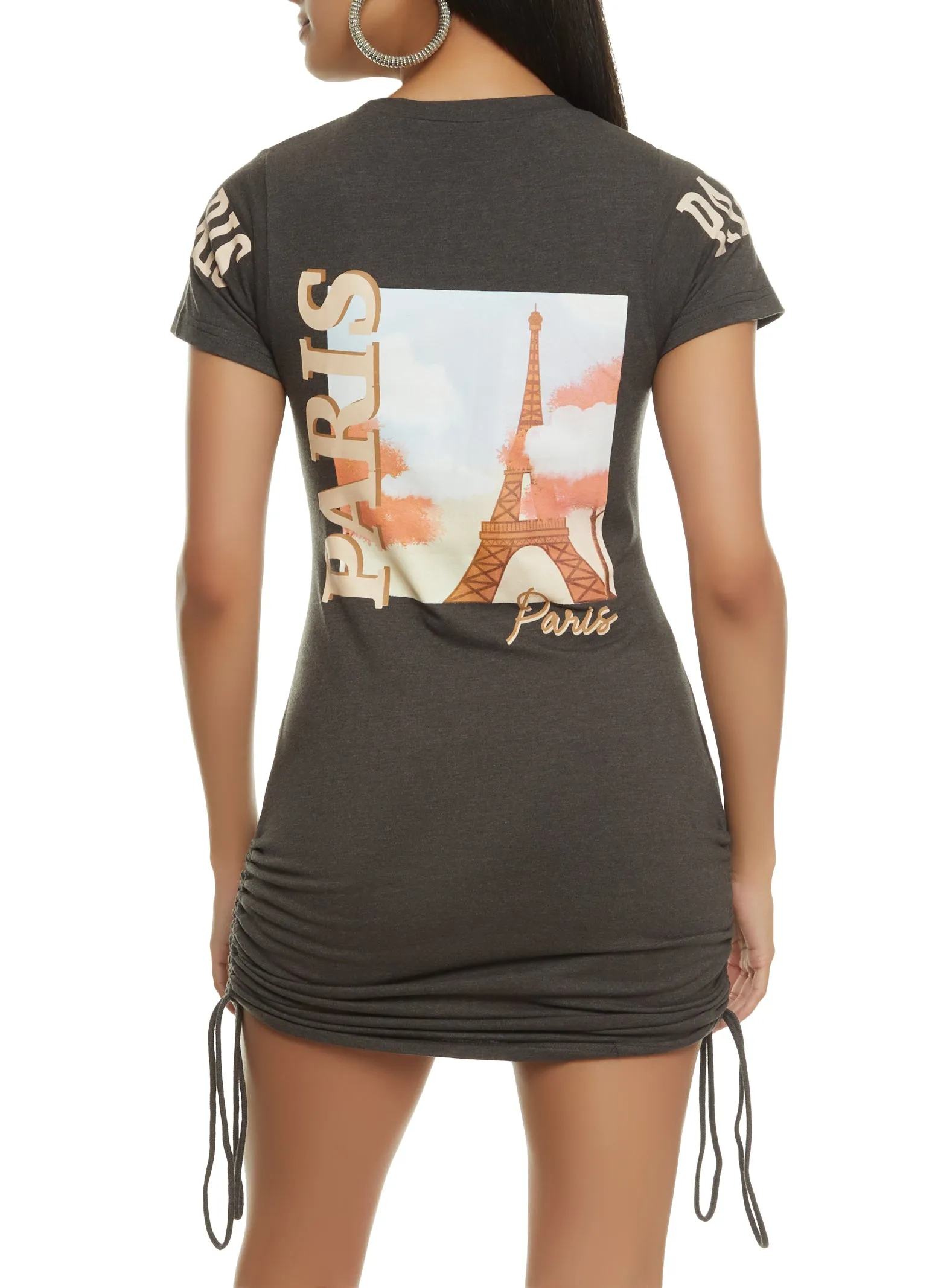 Paris Ruched Graphic T Shirt Dress sold by Rainbow product image thumbnail 3