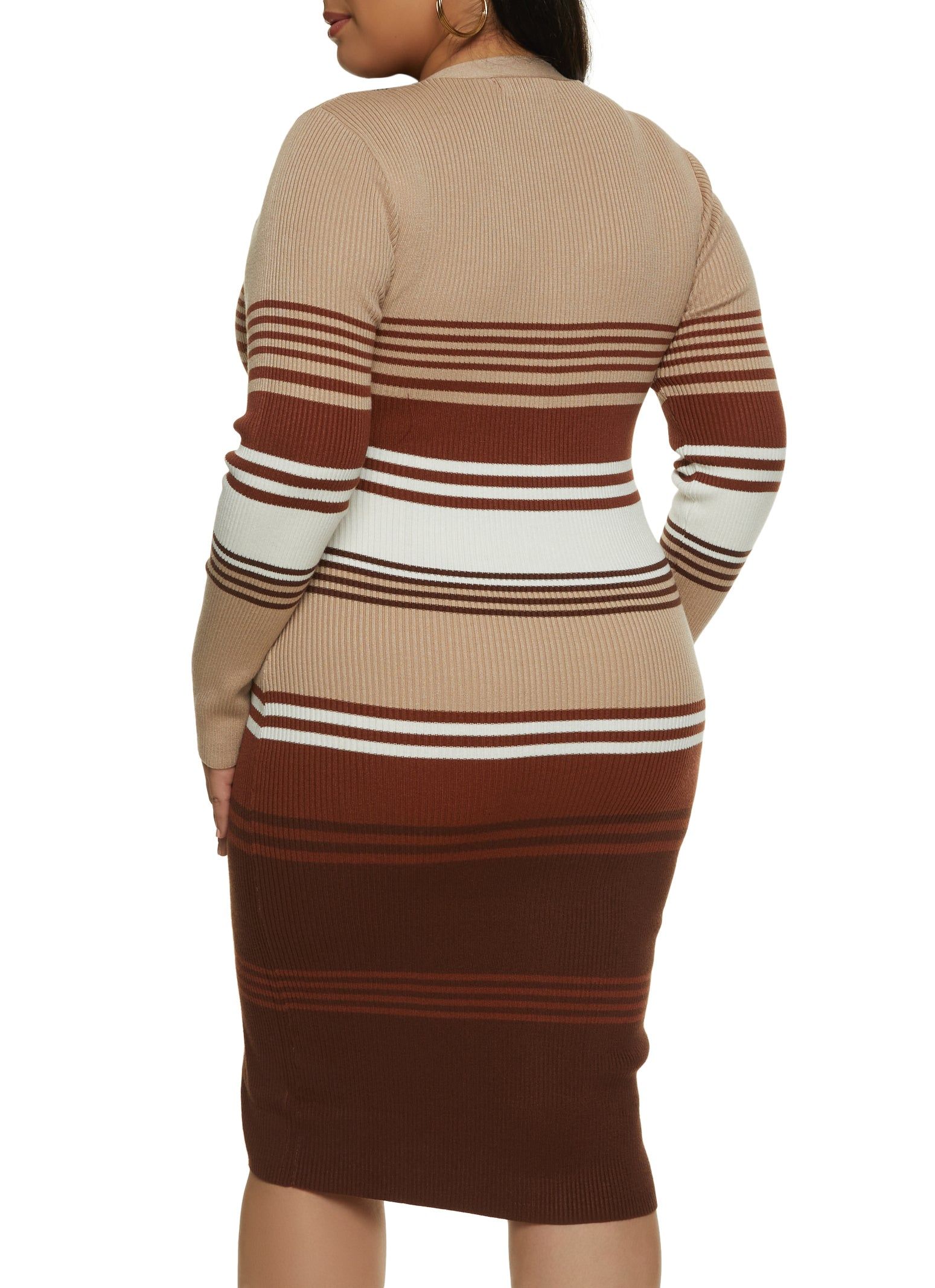 Plus Size Striped Button Detail Sweater Dress sold by Rainbow product image thumbnail 3