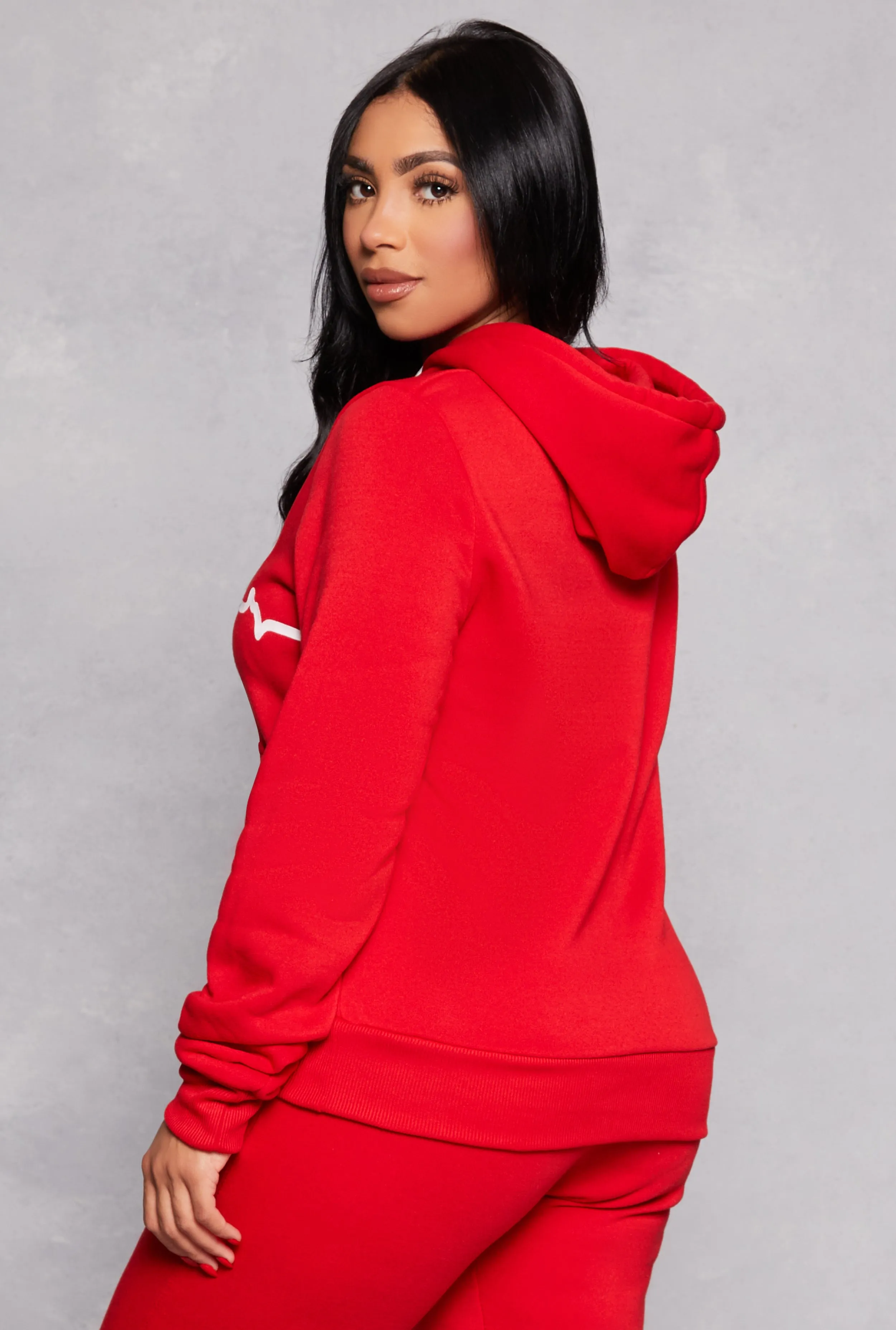 Heartbeat Graphic Pullover Hoodie sold by Rainbow product image thumbnail 3