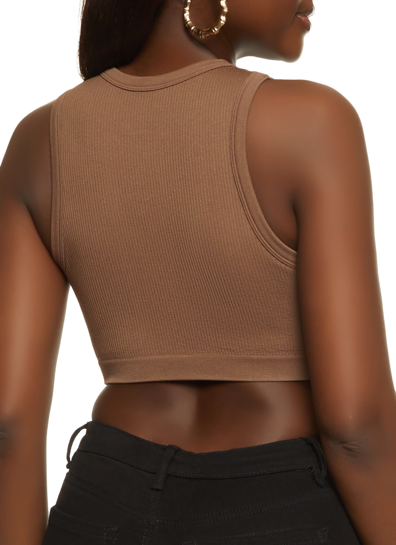 Seamless Compression Ribbed Cropped Tank Top sold by Rainbow product image thumbnail 2