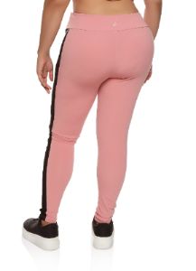 Plus Size Contrast Piping Mesh Detail Leggings sold by Rainbow