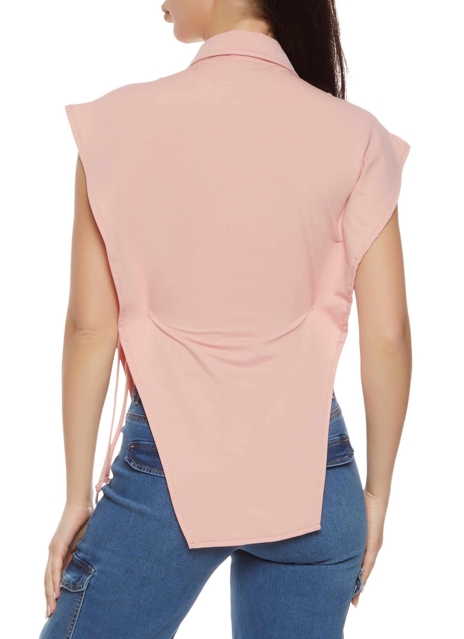 Open Tie Side Half Button Front Top sold by Rainbow product image thumbnail 2