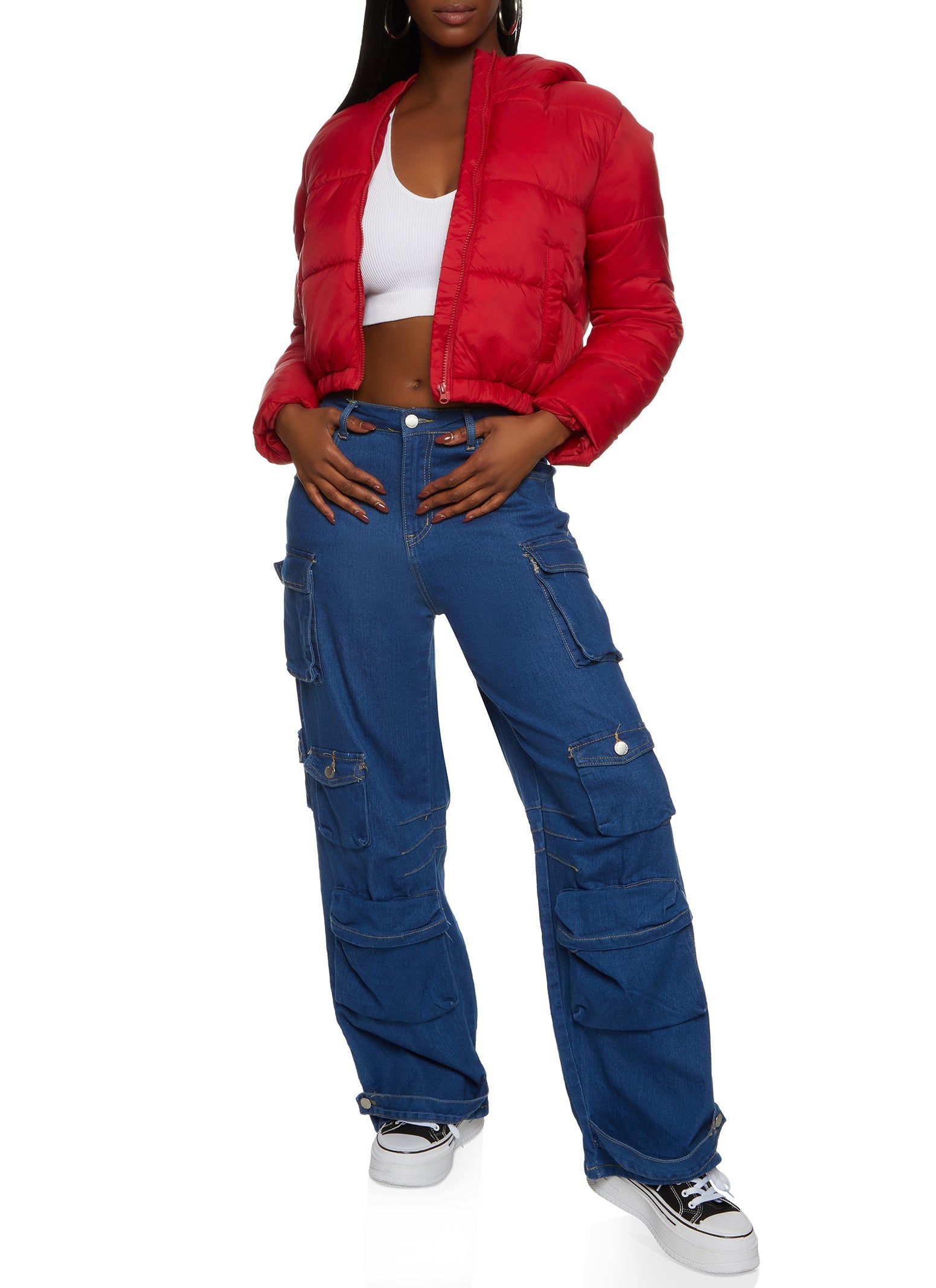 Hooded Zip Front Puffer Jacket sold by Rainbow product image thumbnail 2