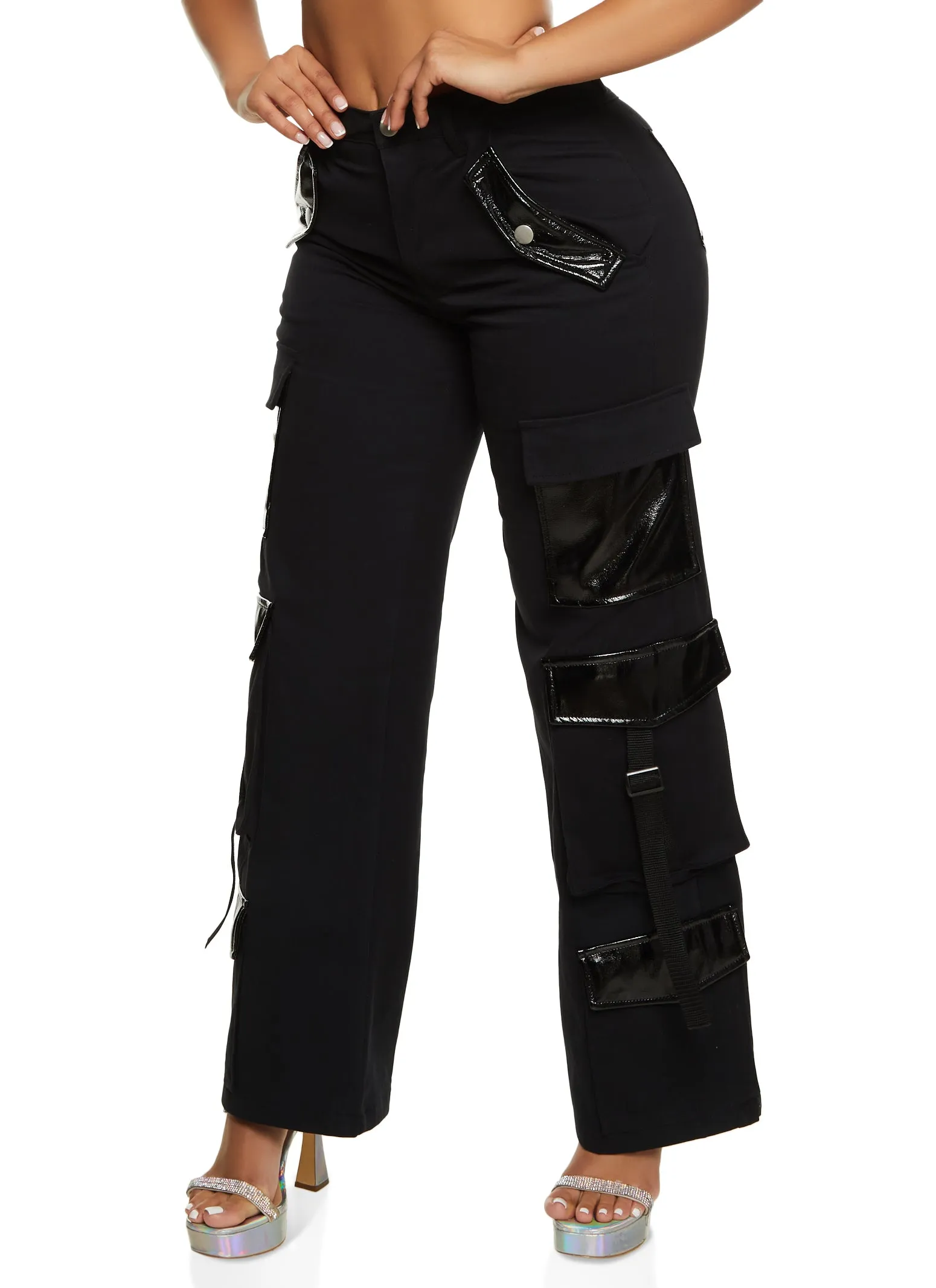 Faux Leather Trim Cargo Pants sold by Rainbow product image thumbnail 2