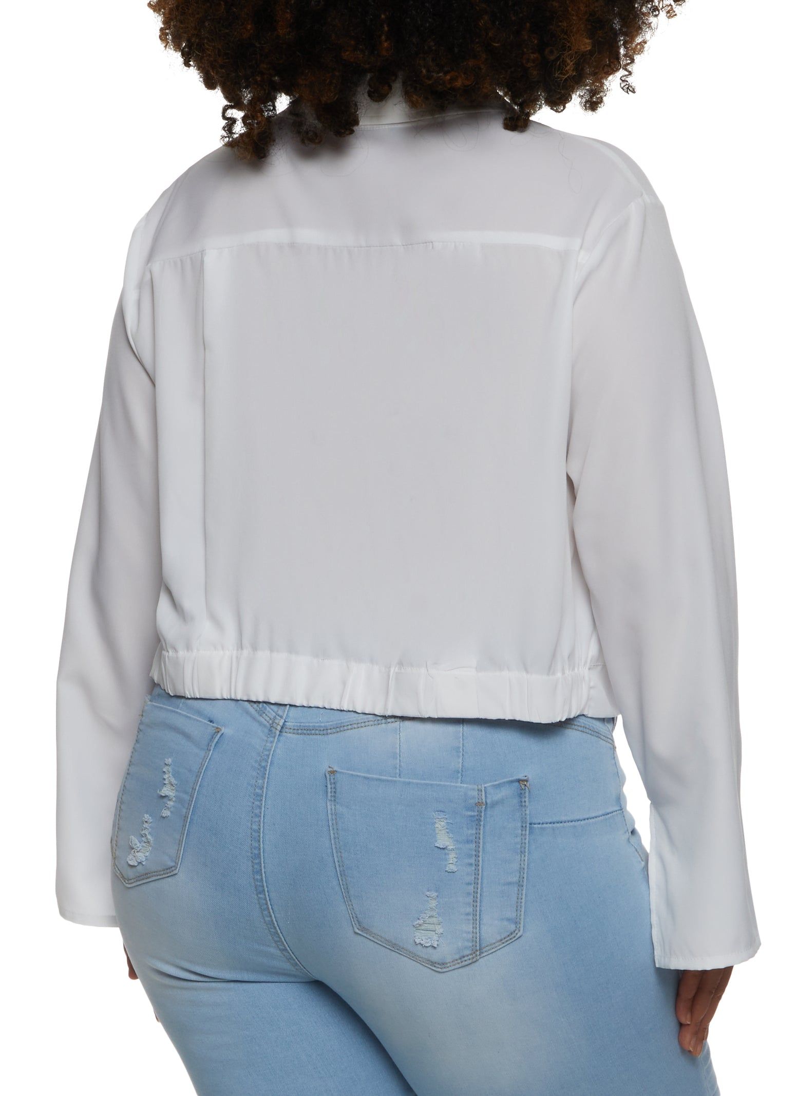 Plus Size Ruched Button Front Shirt sold by Rainbow product image thumbnail 2