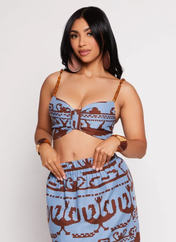 Beaded Strap Printed Bralette made by Rainbow