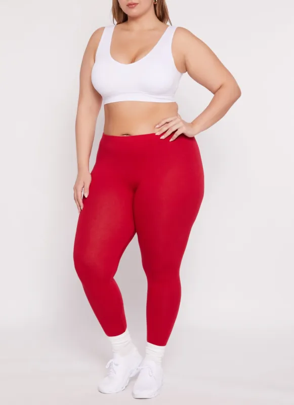 Plus Size Basic High Rise Leggings sold by Rainbow