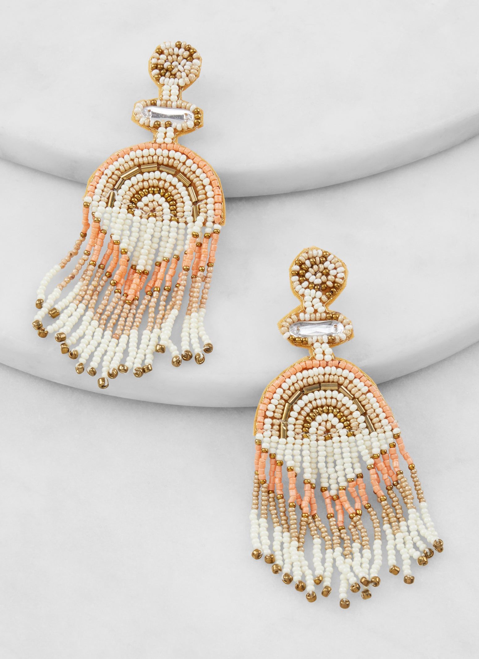 Beaded Fringe Drop Earrings sold by Rainbow product image thumbnail 3