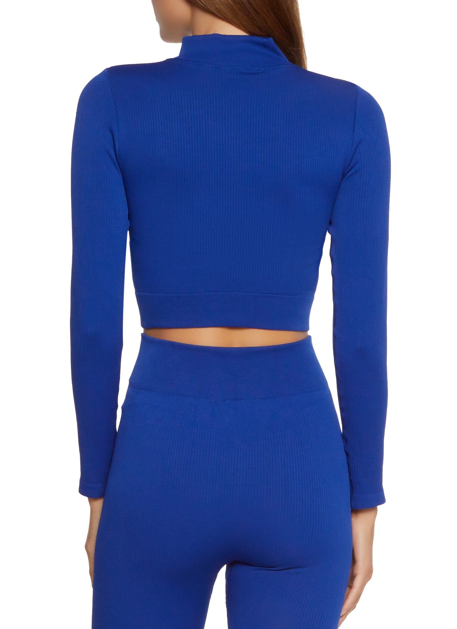 Seamless Compression Rib Half Zip Crop Top sold by Rainbow product image thumbnail 3