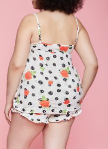Plus Size Rose Print Pajama Cami and Shorts sold by Rainbow