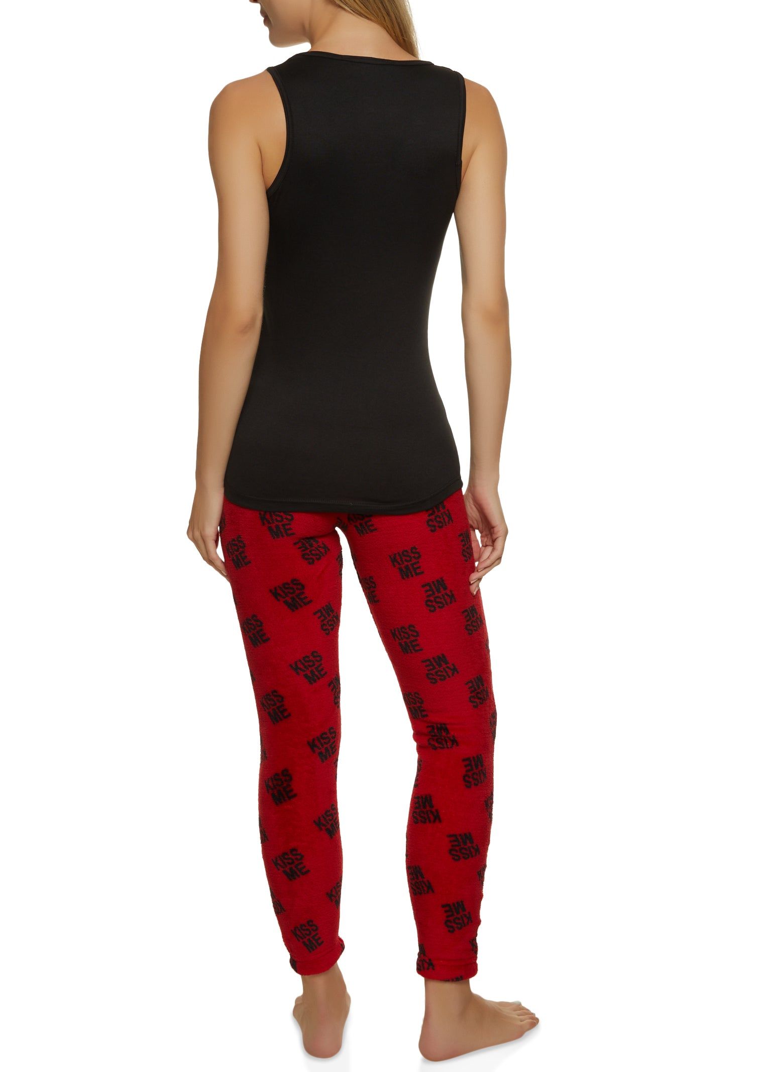 Kiss Me Graphic Pajama Tank Top and Plush Pants sold by Rainbow product image thumbnail 2
