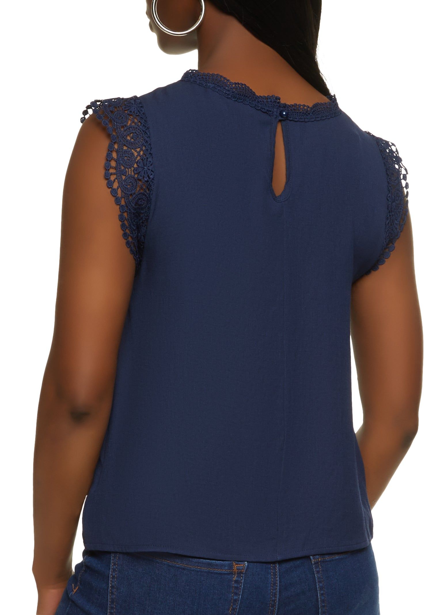 Sleeveless Crochet Trim Blouse sold by Rainbow product image thumbnail 2