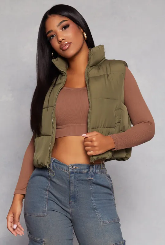 Almost Famous Zip Front Puffer Vest sold by Rainbow