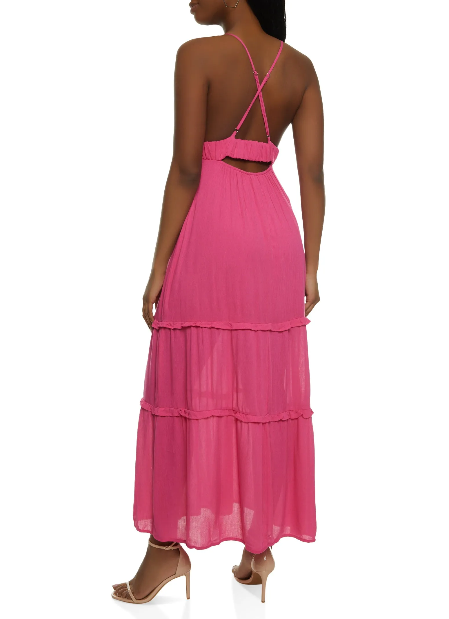 Sleeveless Tiered Empire Waist Maxi Dress sold by Rainbow product image thumbnail 3